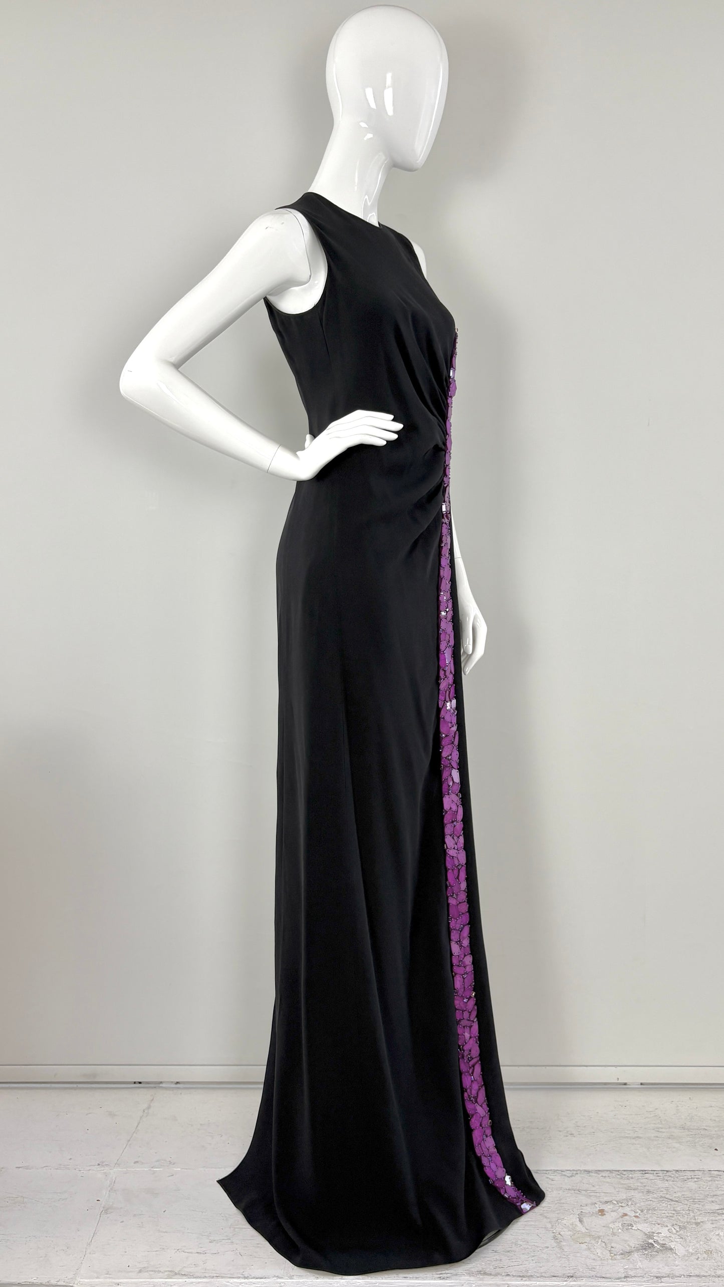 John Galliano by Bill Gaytten A/W 2015-2016 embroidered crepe evening dress