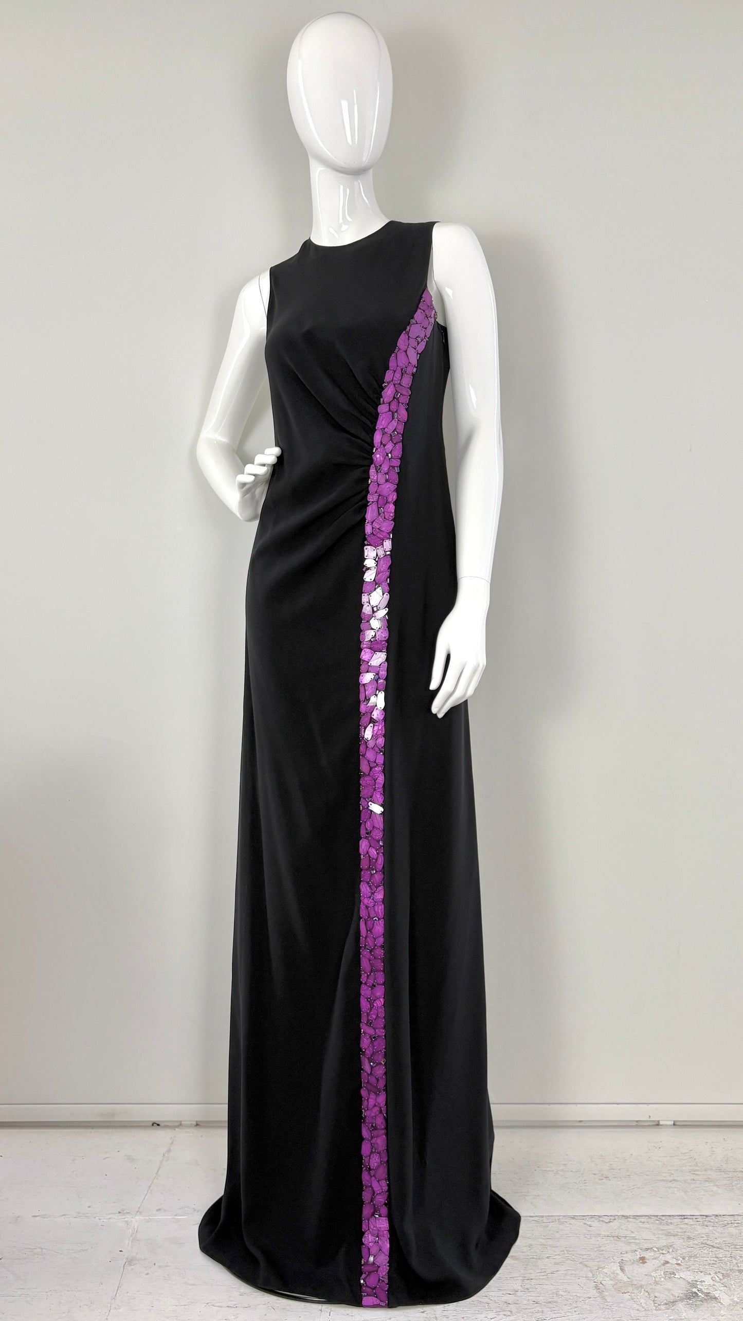 John Galliano by Bill Gaytten A/W 2015-2016 embroidered crepe evening dress