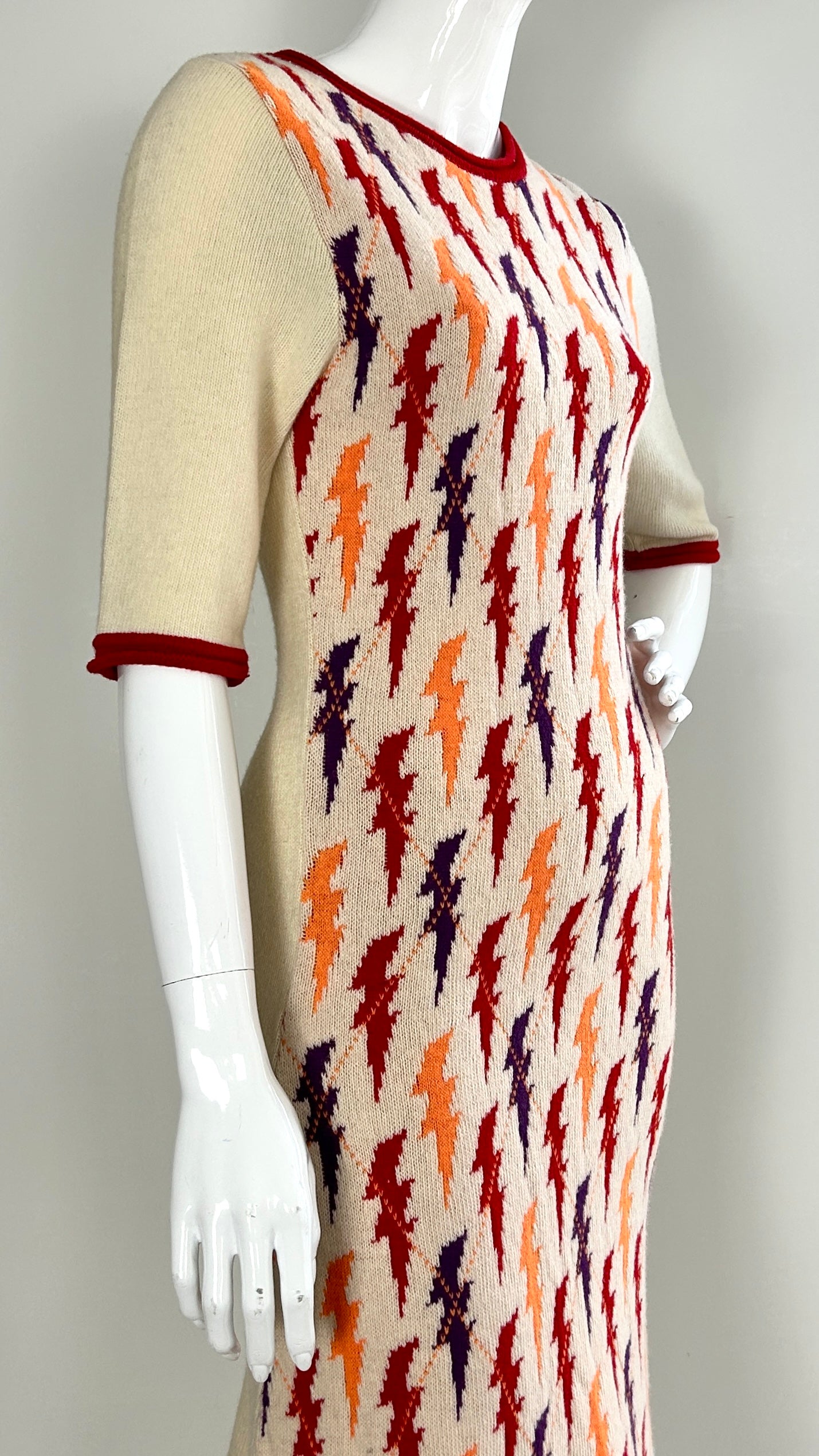 Walter Van Beirendonck lightning bolt knit dress