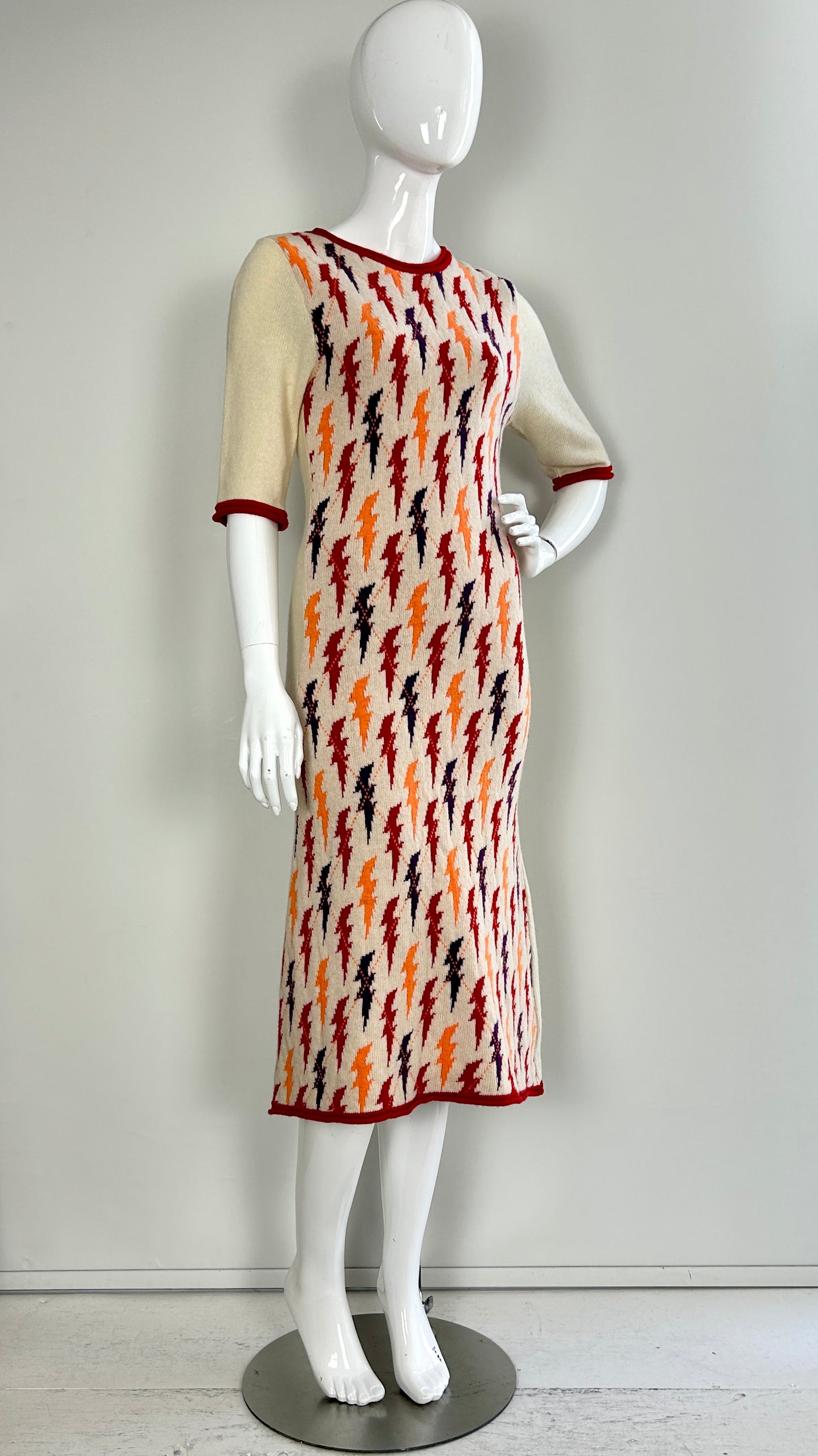 Walter Van Beirendonck lightning bolt knit dress
