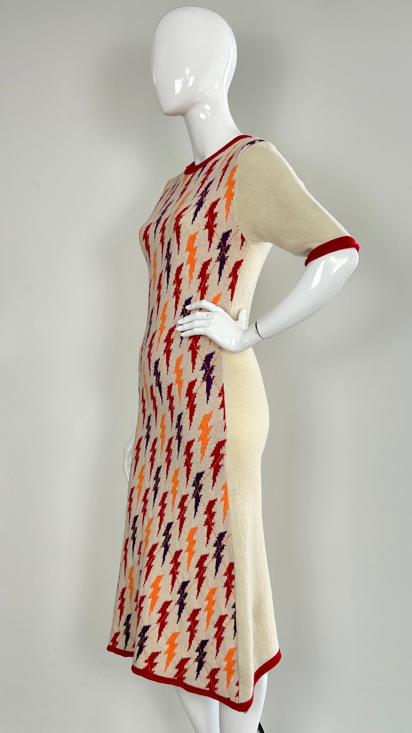 Walter Van Beirendonck lightning bolt knit dress