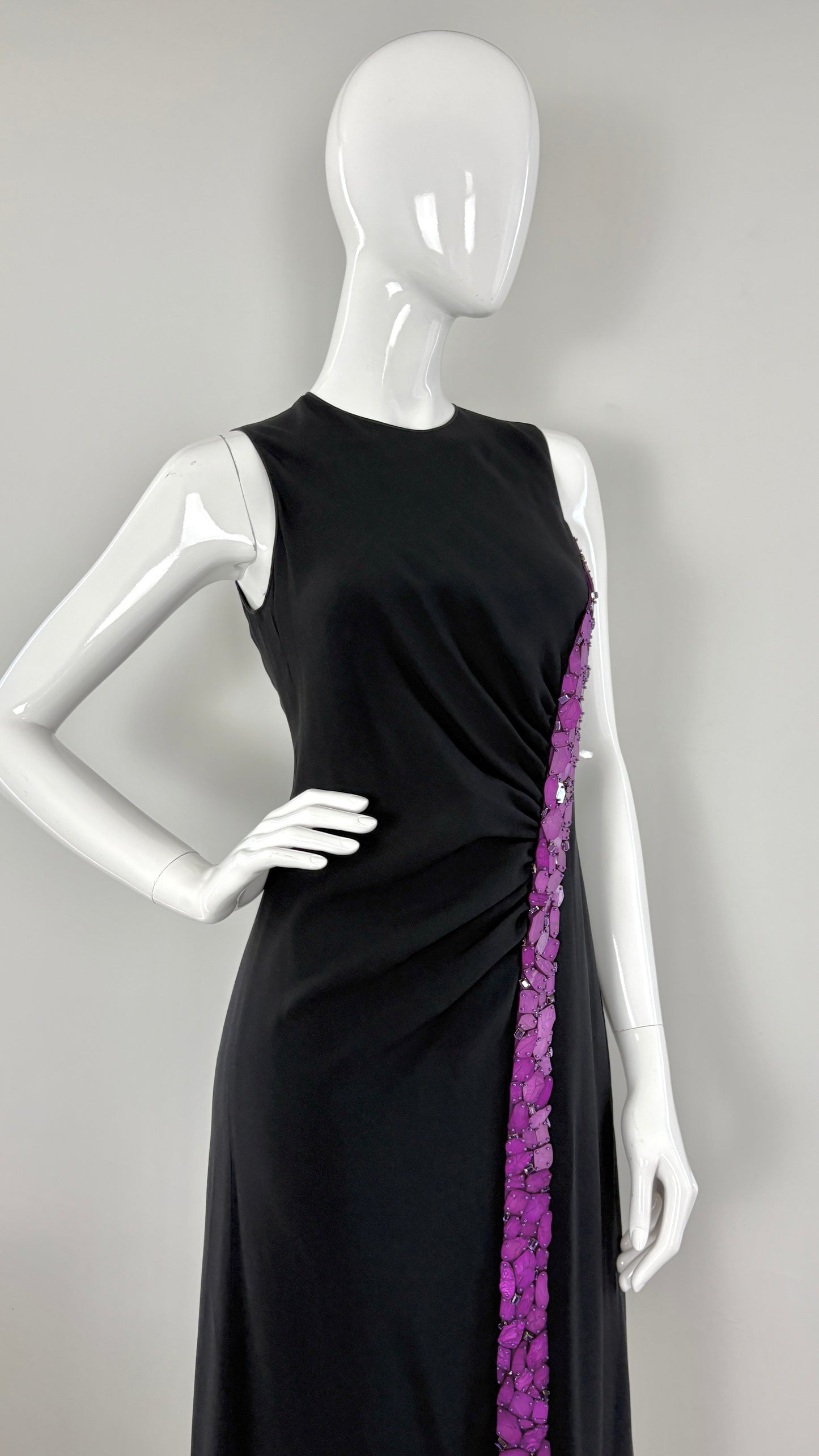 John Galliano by Bill Gaytten A/W 2015-2016 embroidered crepe evening dress