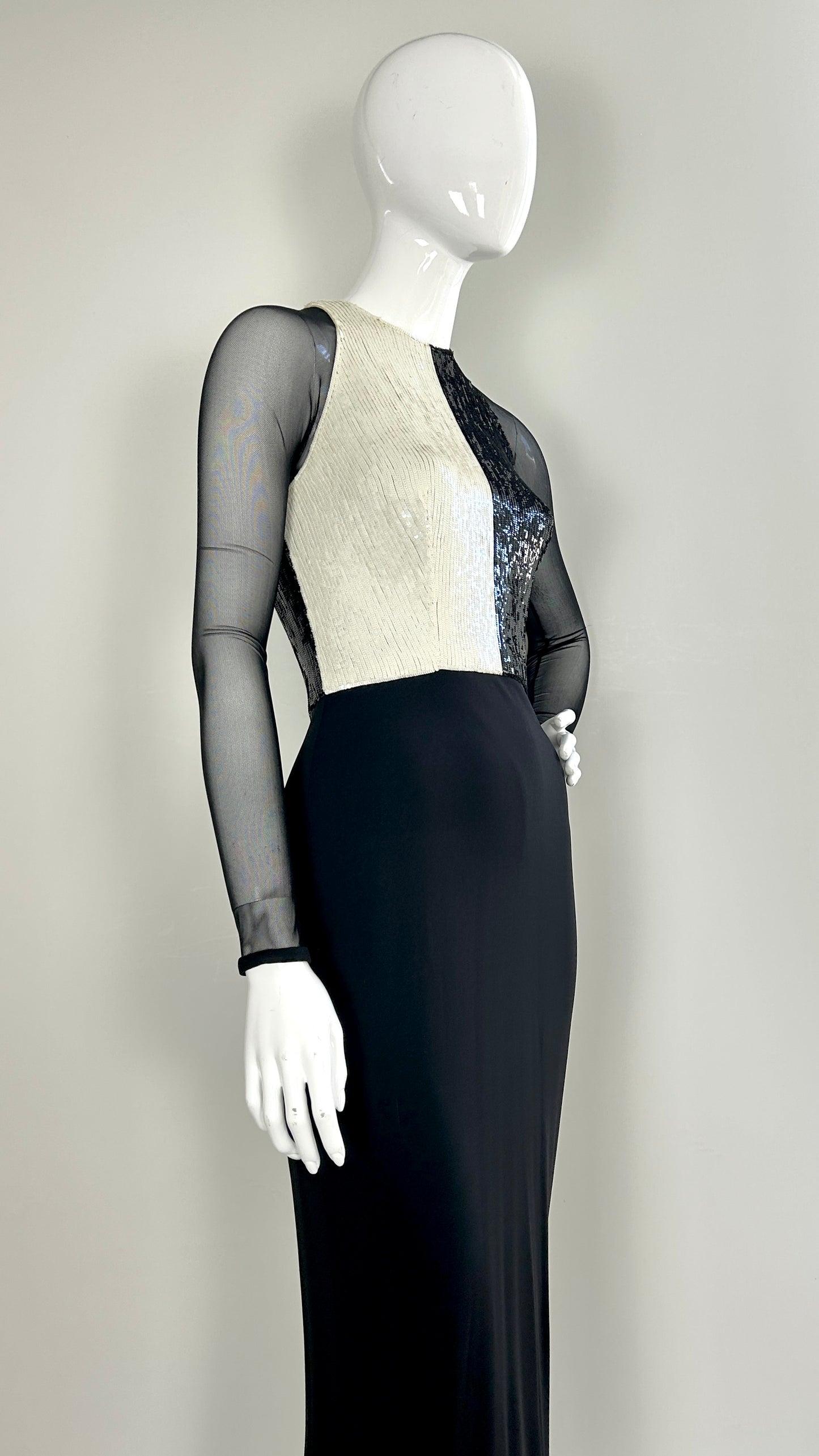 Vera Wang monochrome sequin gown