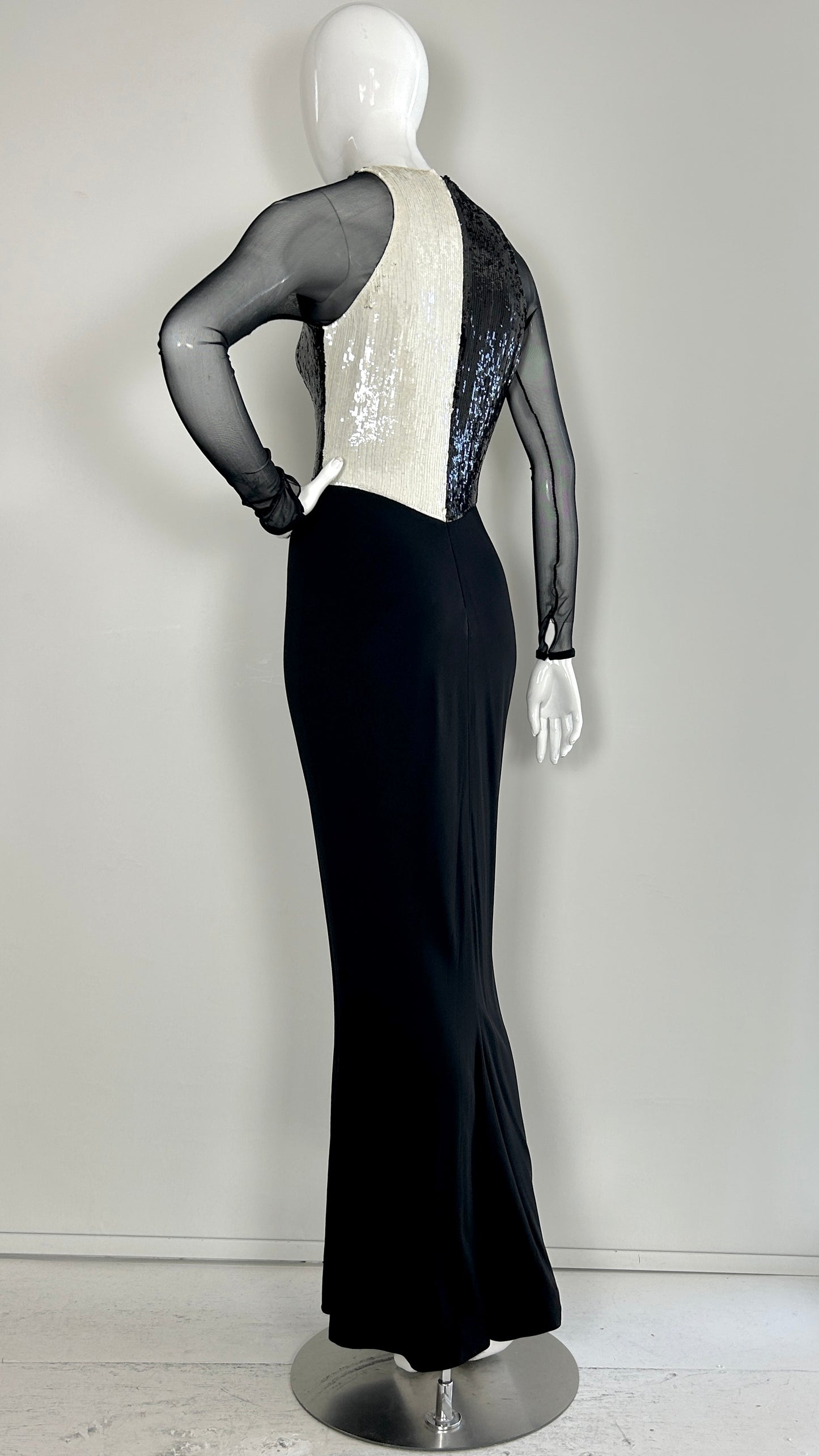 Vera Wang monochrome sequin gown