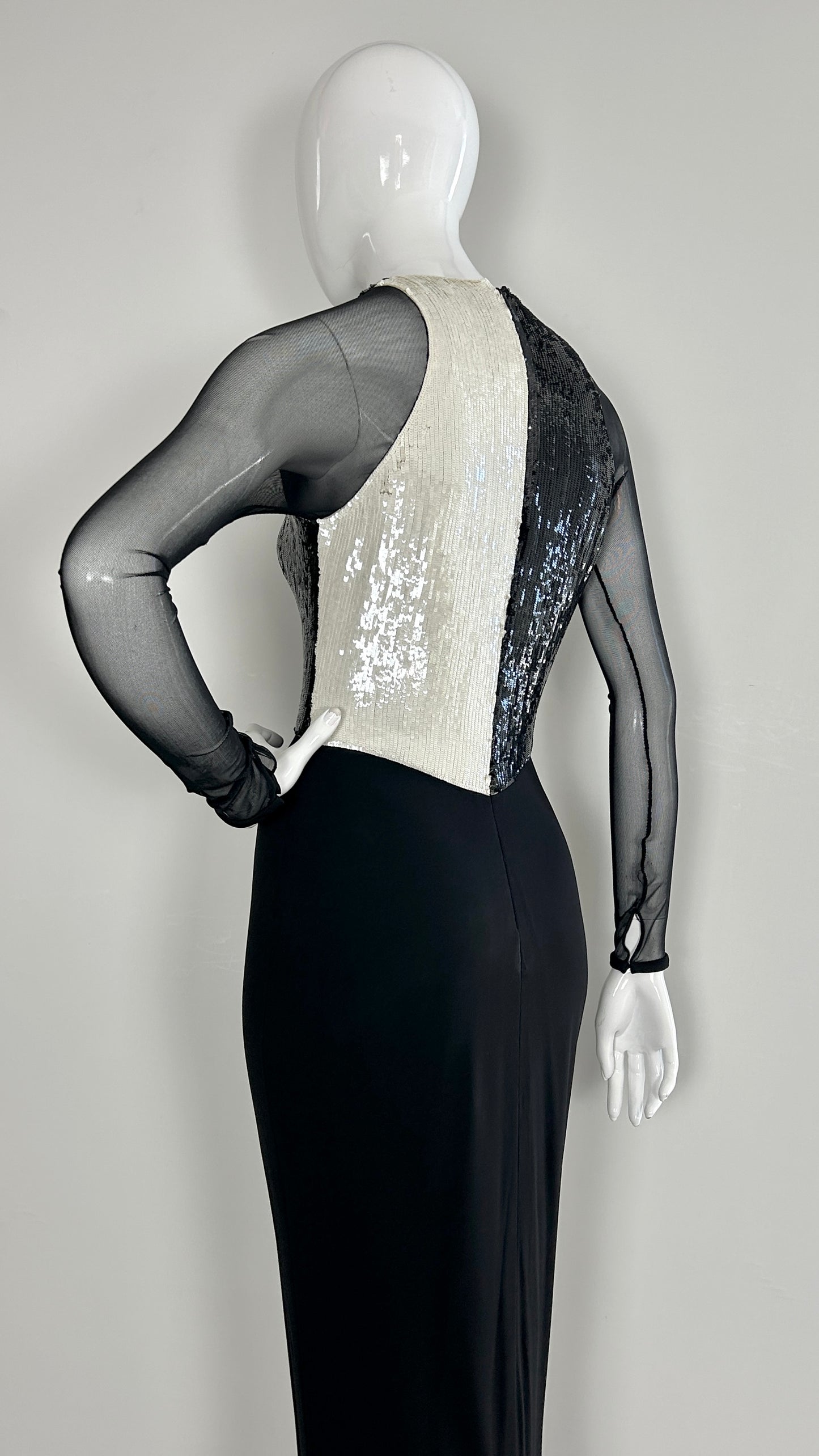 Vera Wang monochrome sequin gown