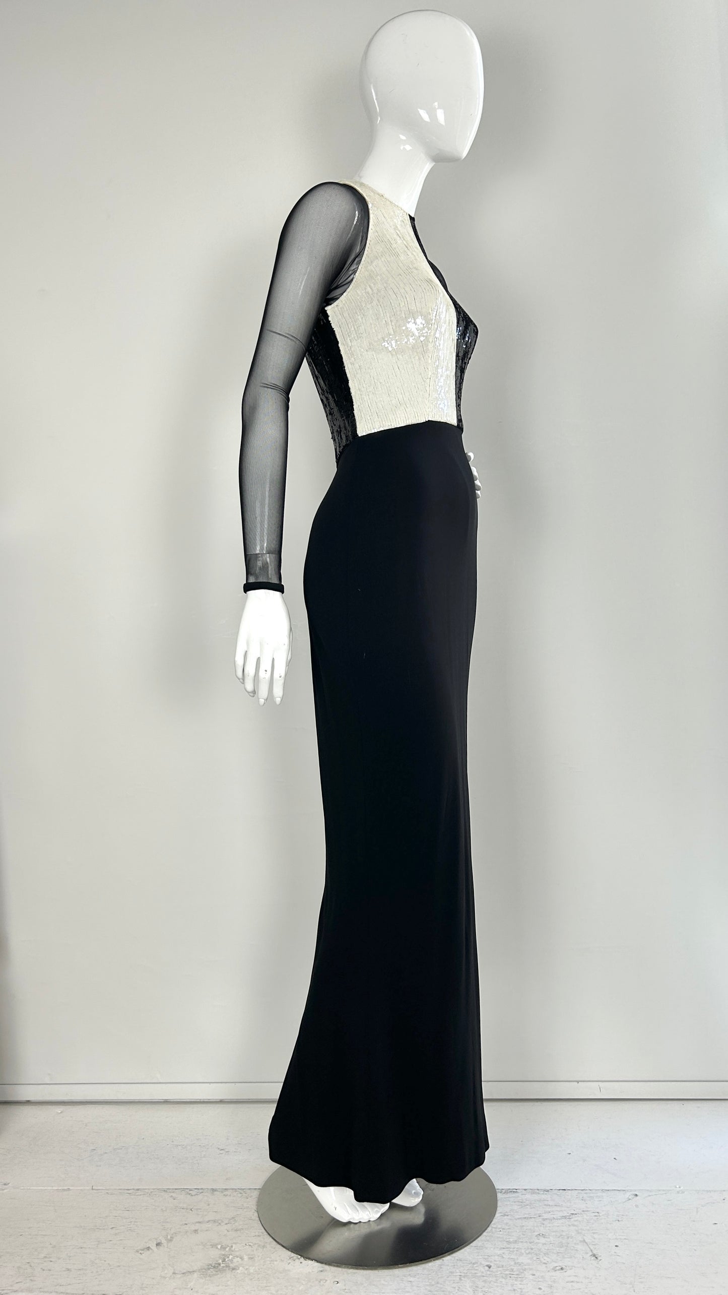 Vera Wang monochrome sequin gown