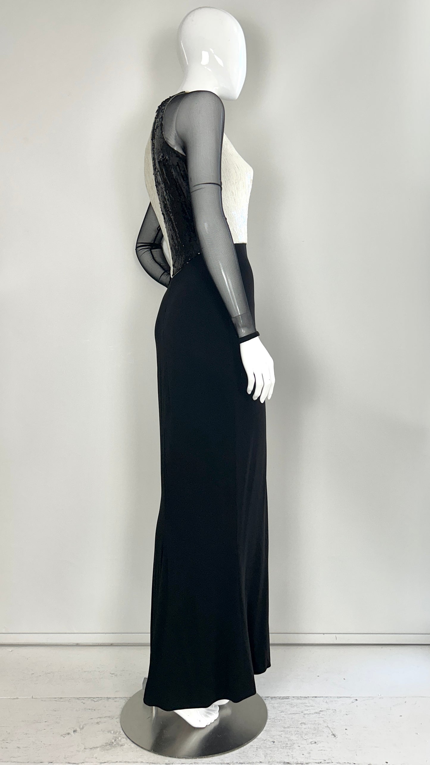 Vera Wang monochrome sequin gown