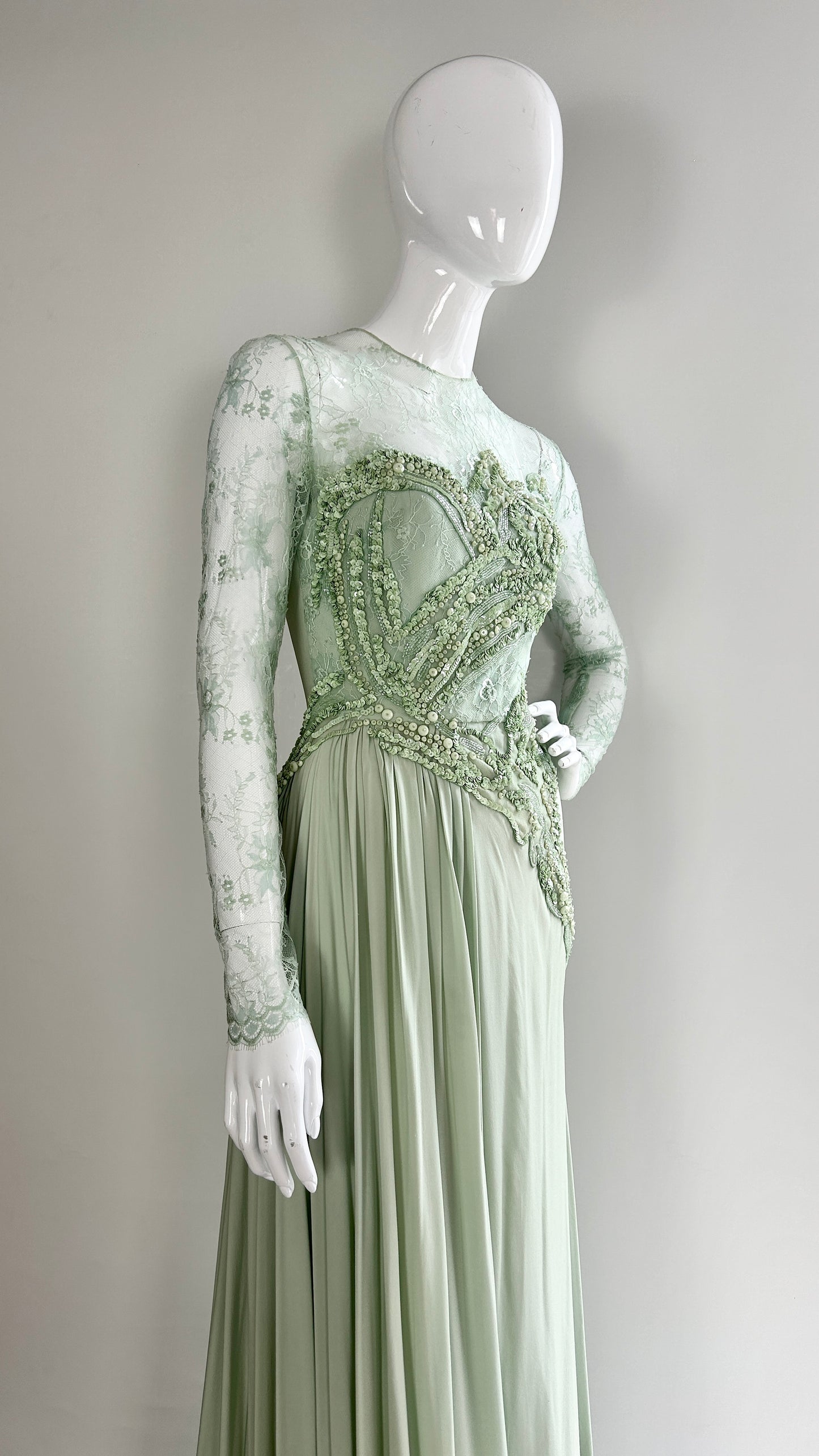 Elie Saab mint green beaded gown