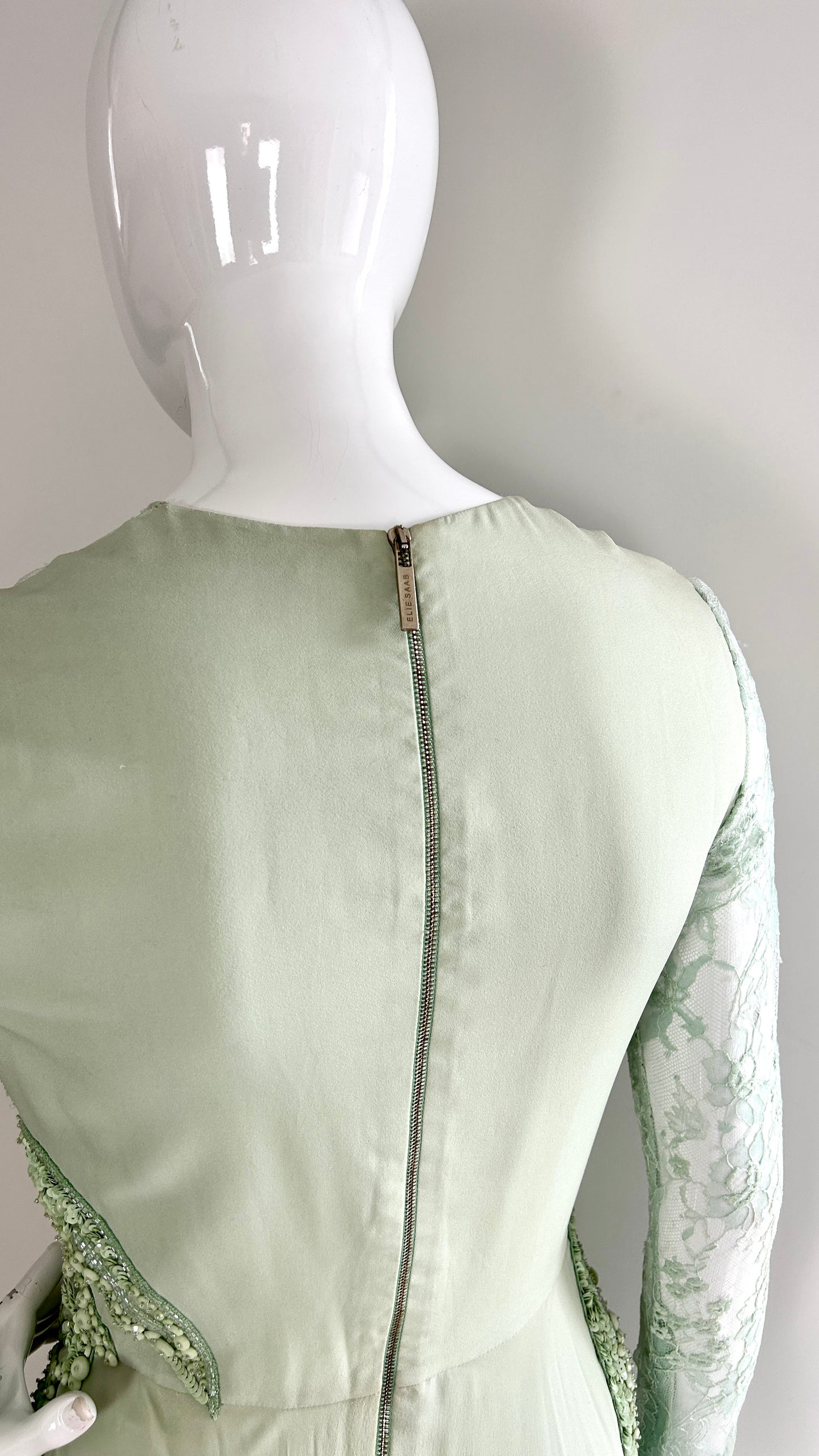 Elie Saab mint green beaded gown