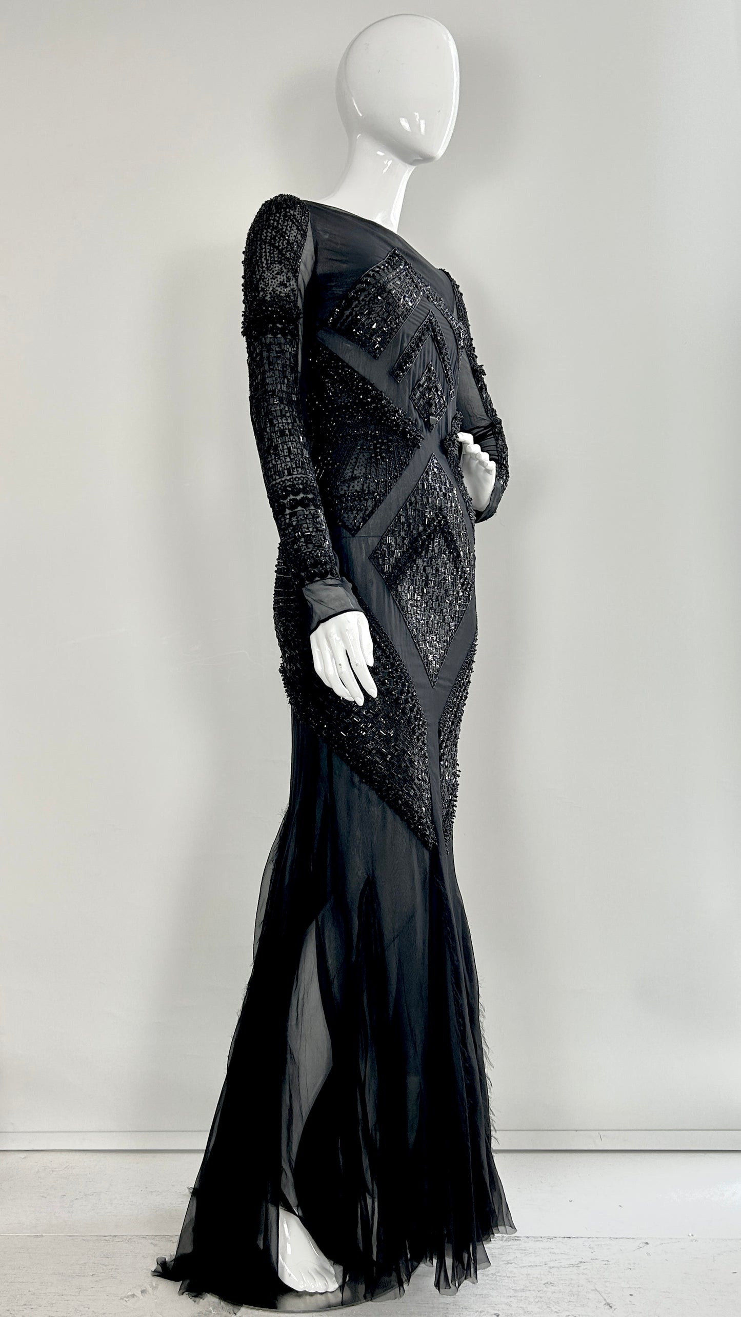 Pucci art deco heavily embroidered gown