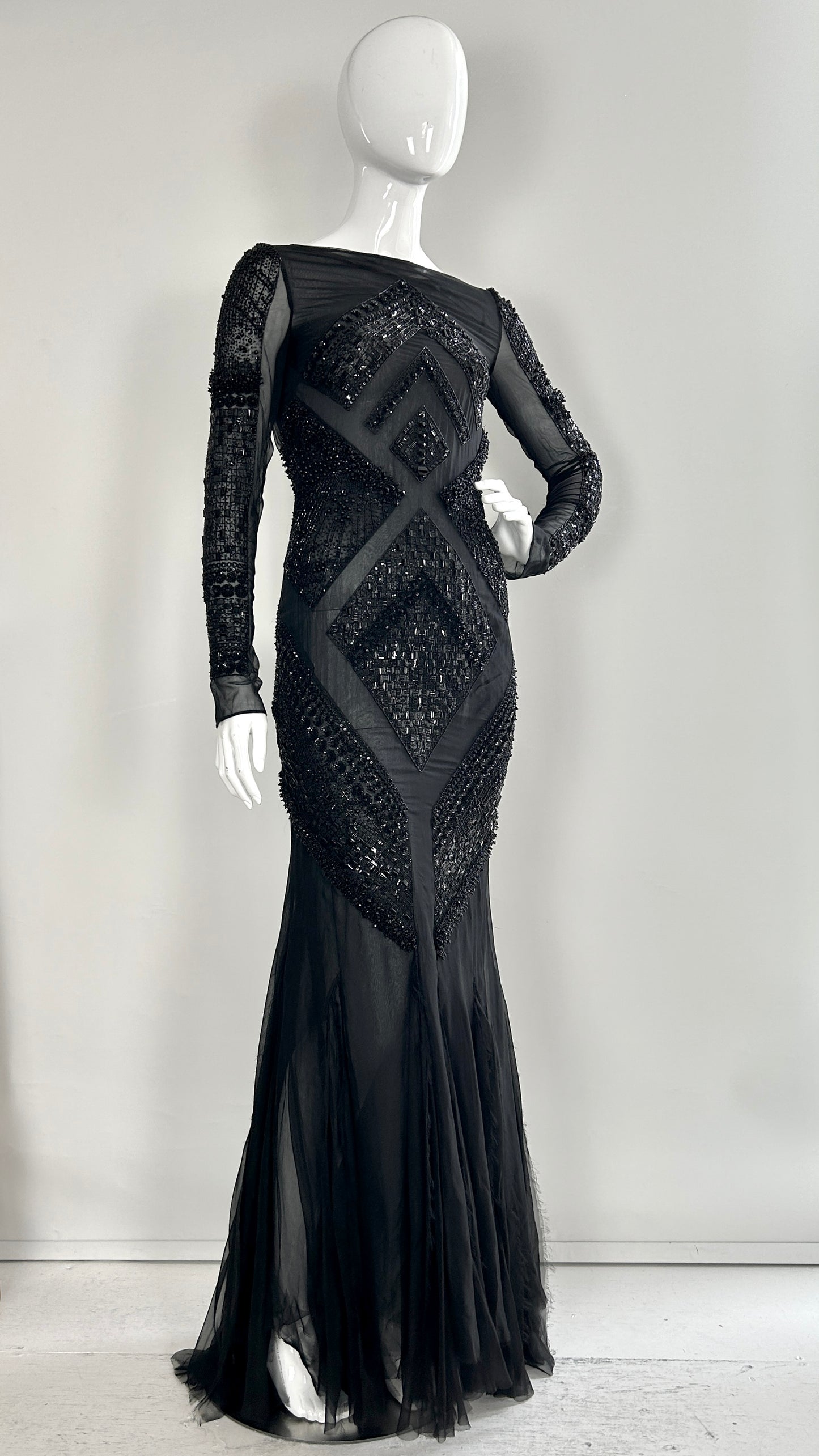 Pucci art deco heavily embroidered gown