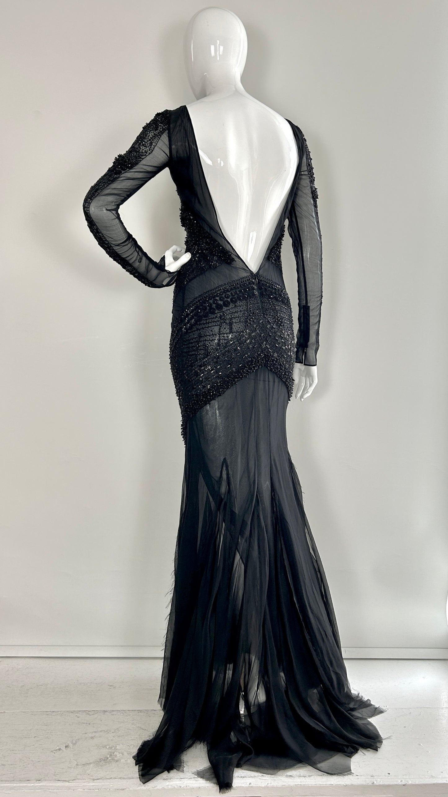 Pucci art deco heavily embroidered gown