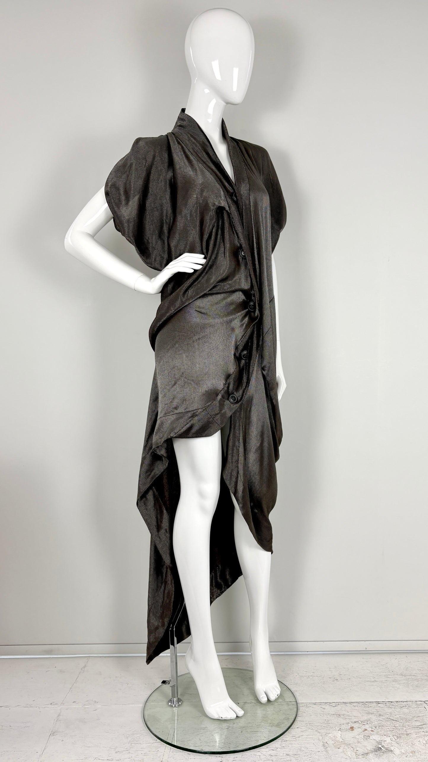 Vivienne Westwood silver lurex draped dress