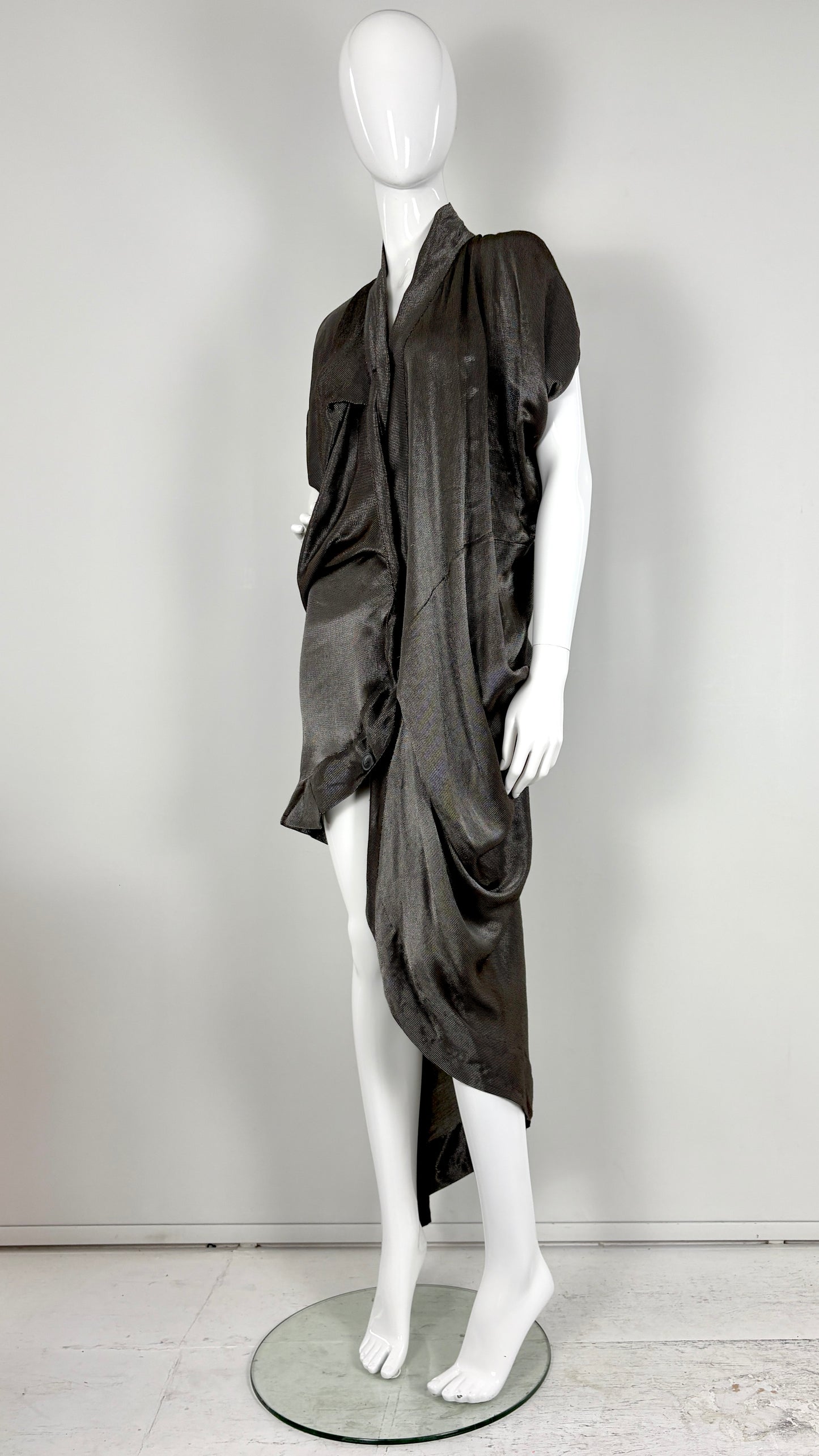 Vivienne Westwood silver lurex draped dress