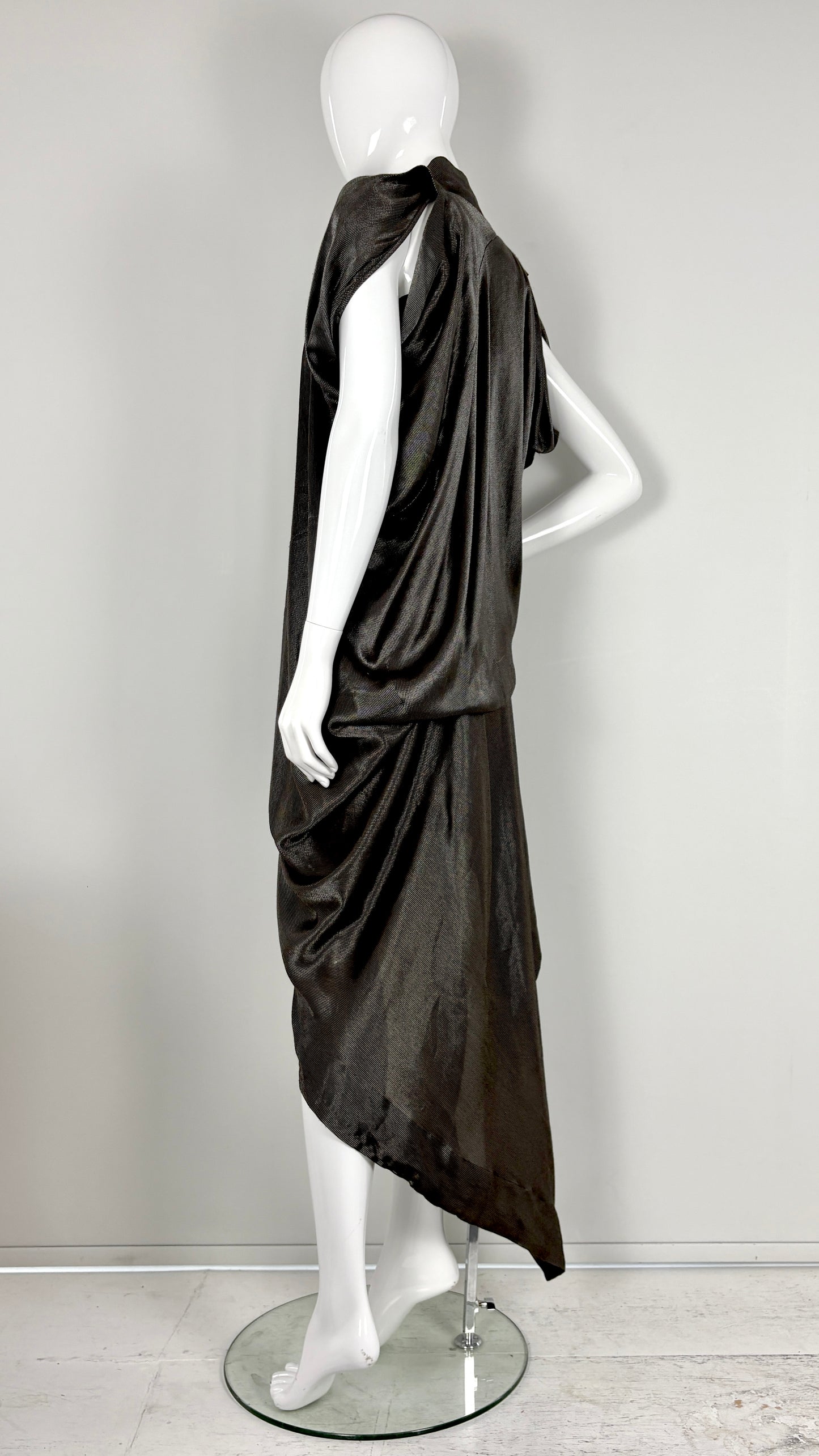 Vivienne Westwood silver lurex draped dress