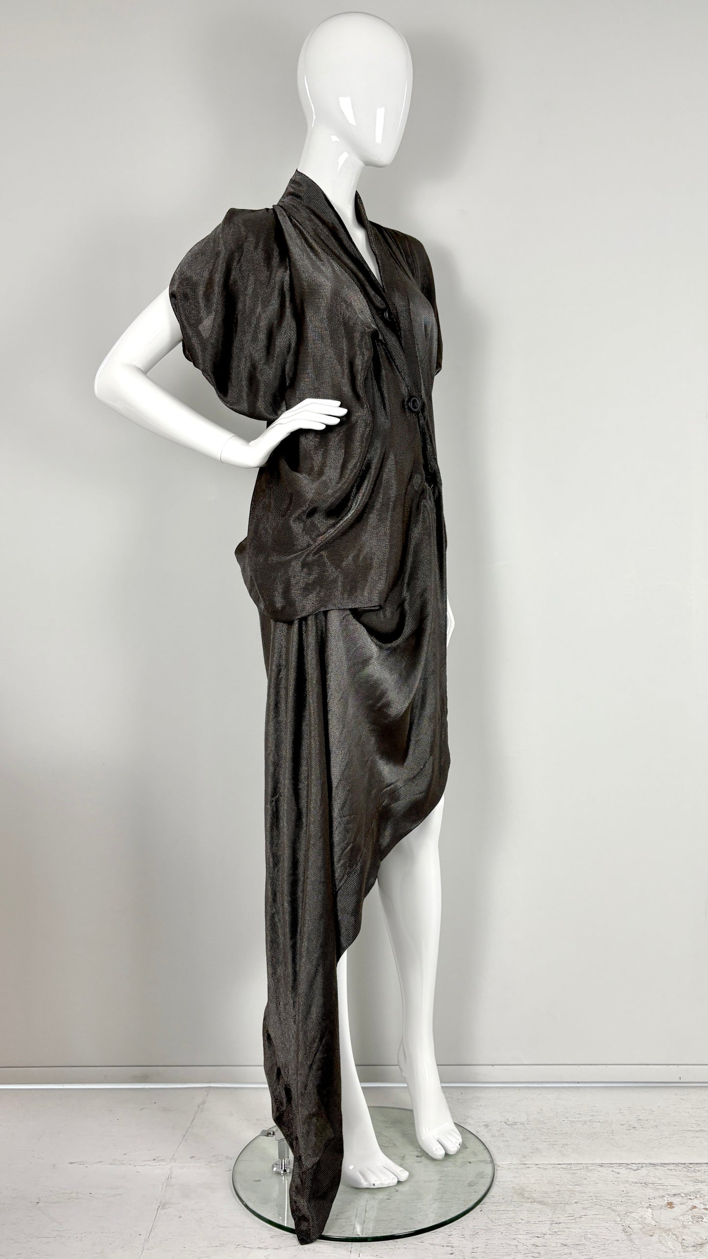 Vivienne Westwood silver lurex draped dress