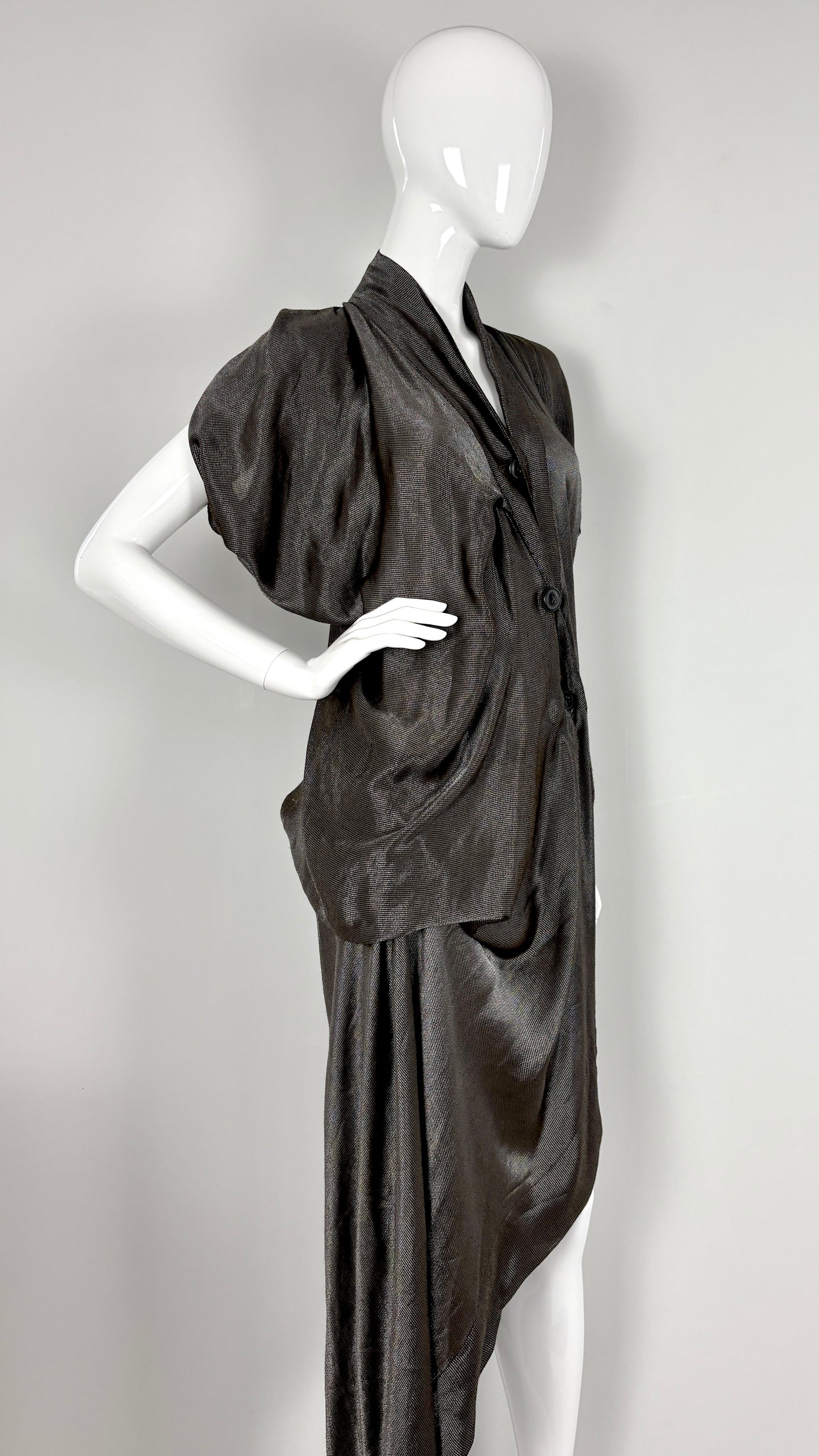 Vivienne Westwood silver lurex draped dress