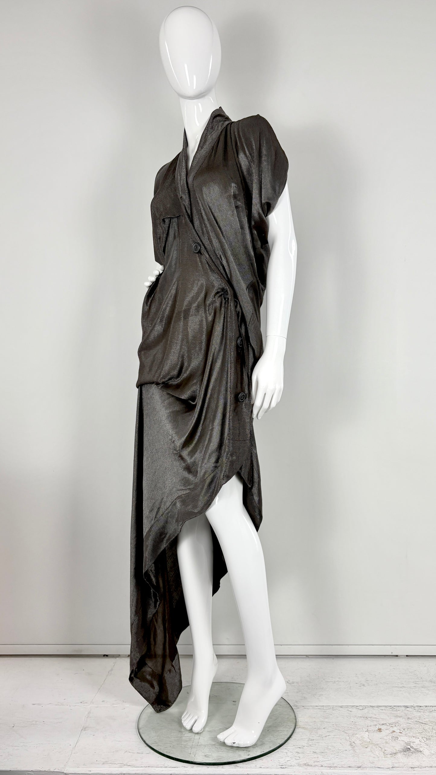 Vivienne Westwood silver lurex draped dress