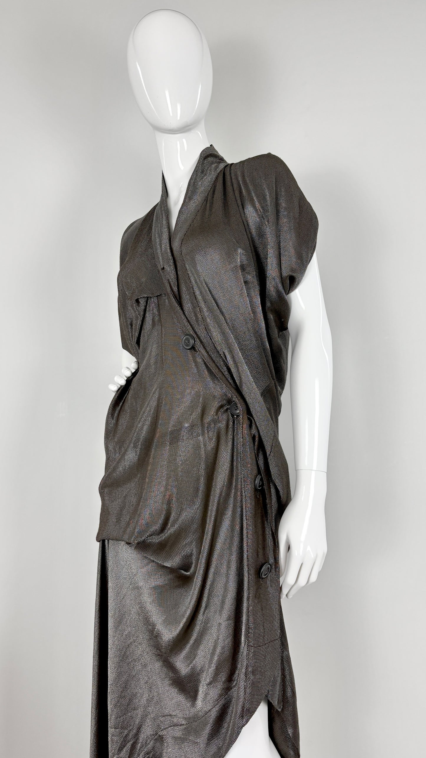 Vivienne Westwood silver lurex draped dress