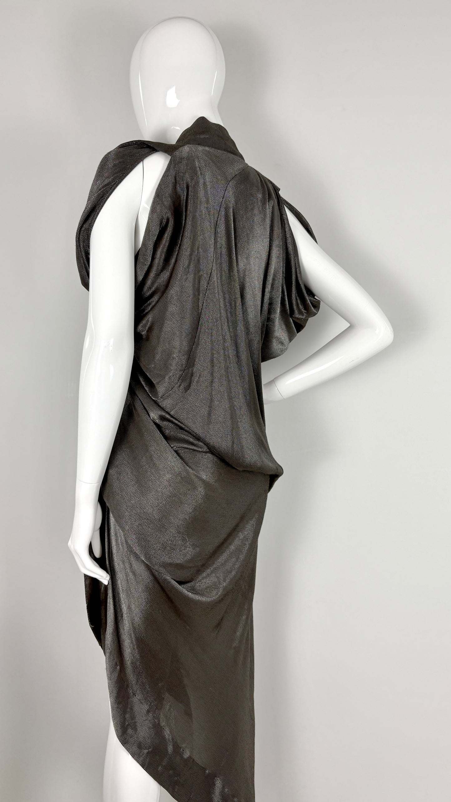 Vivienne Westwood silver lurex draped dress