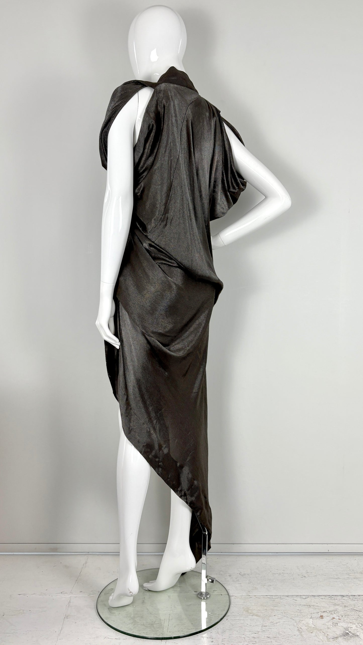 Vivienne Westwood silver lurex draped dress