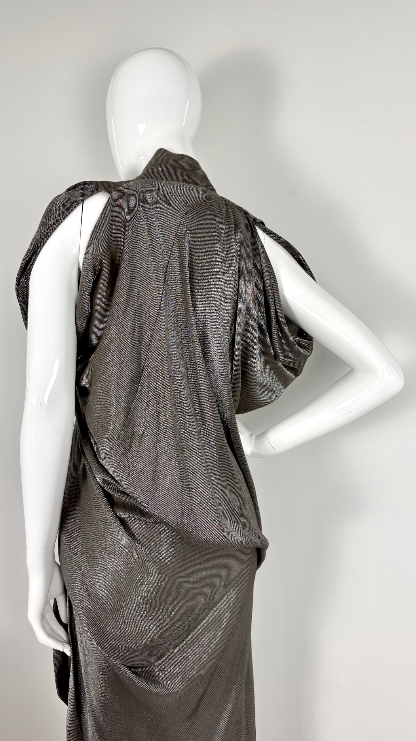 Vivienne Westwood silver lurex draped dress