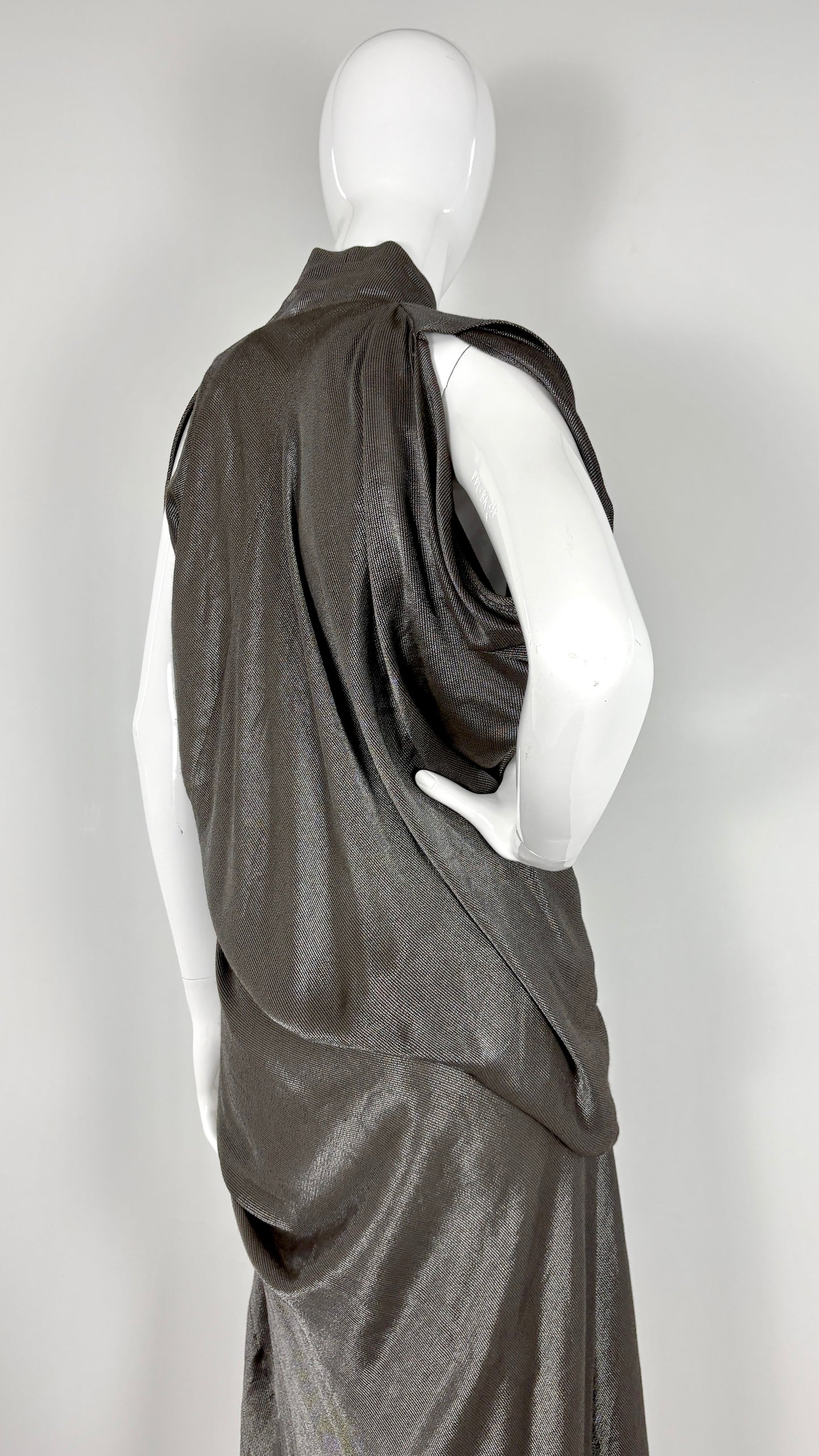 Vivienne Westwood silver lurex draped dress