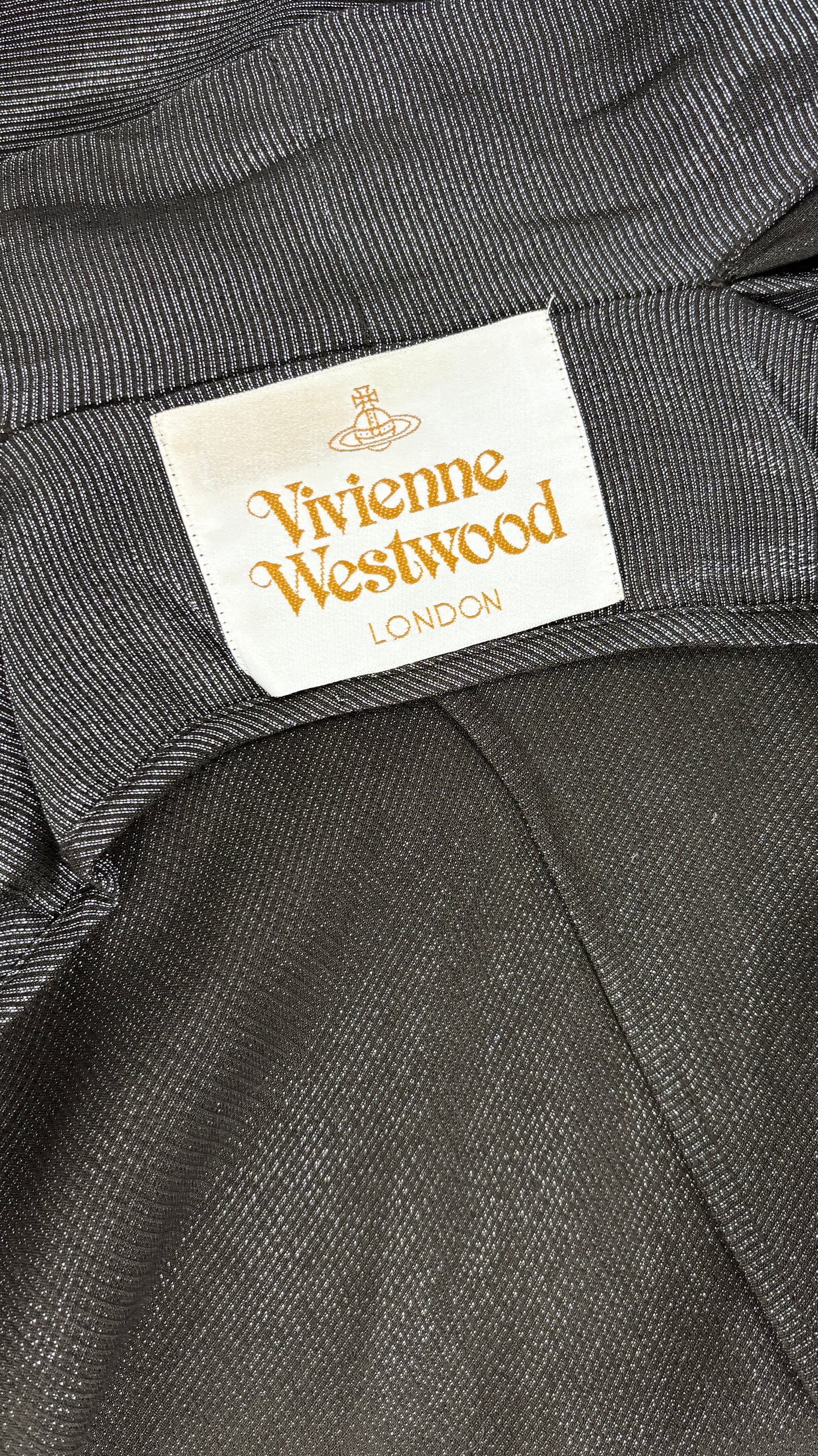 Vivienne Westwood silver lurex draped dress
