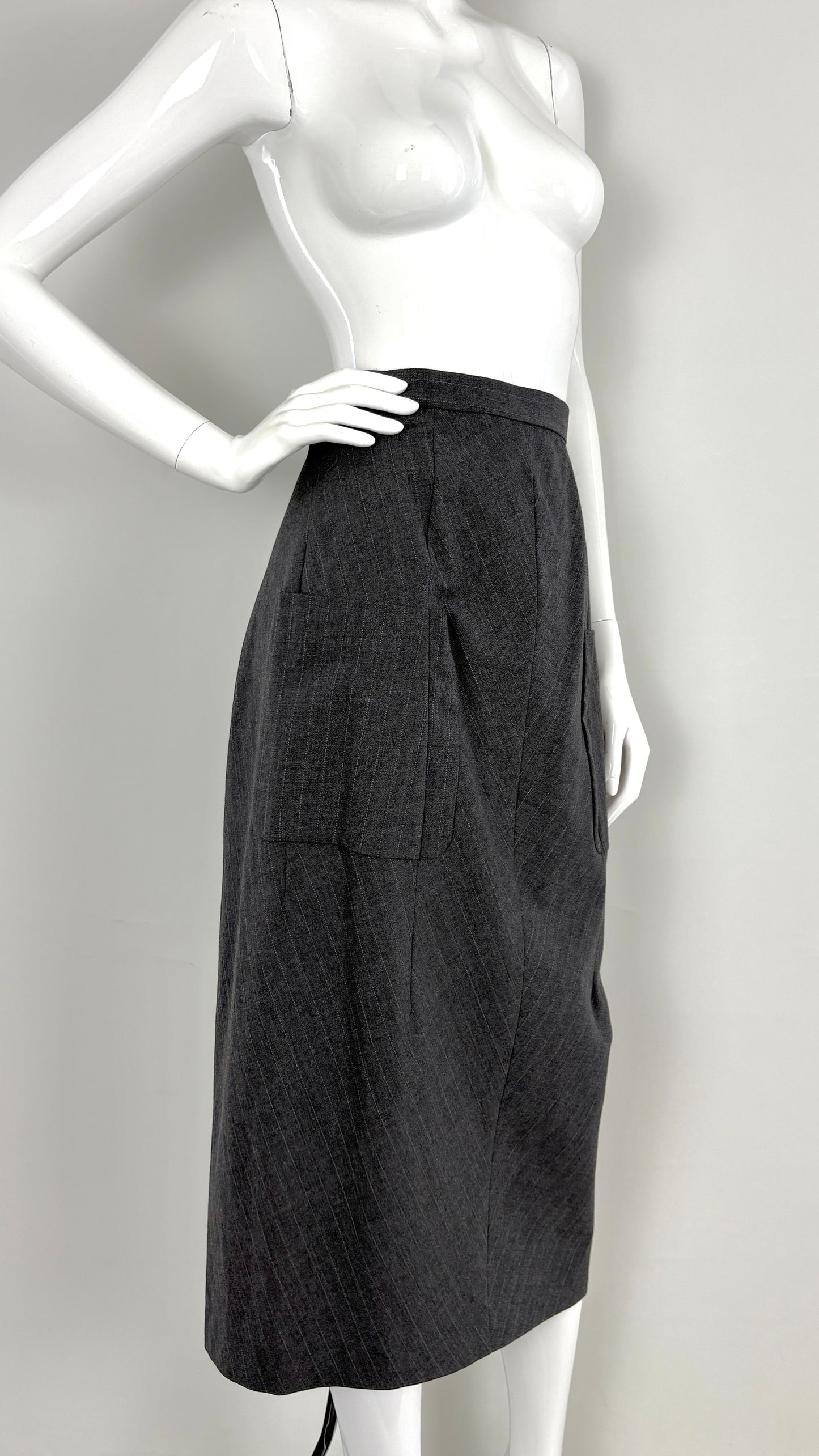Comme des Garcons 1993 grey pinstripe ensemble
