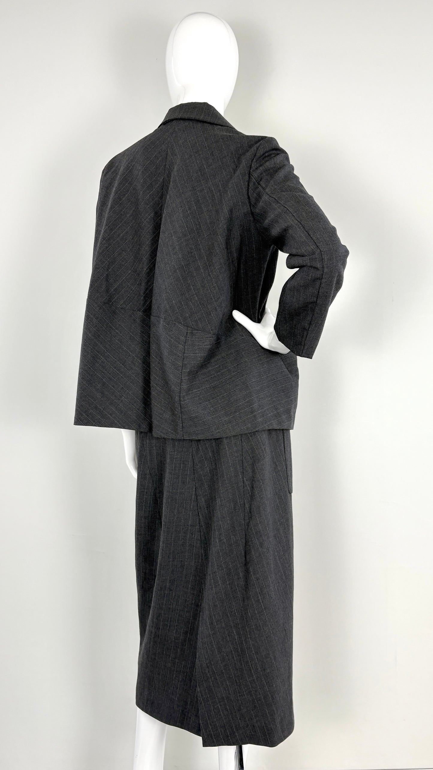Comme des Garcons 1993 grey pinstripe ensemble
