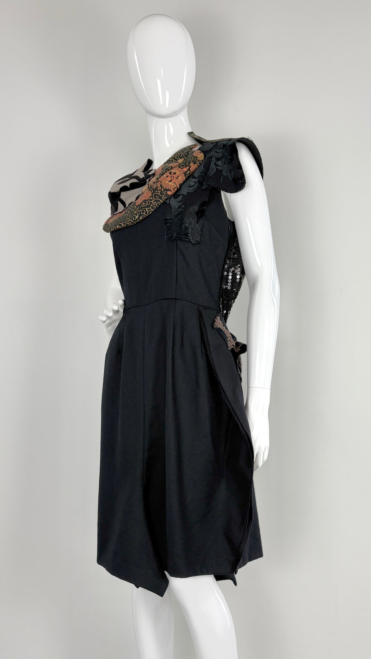 Comme des Garcons S/S 2010 structural wool dress with 3D puzzle piece back