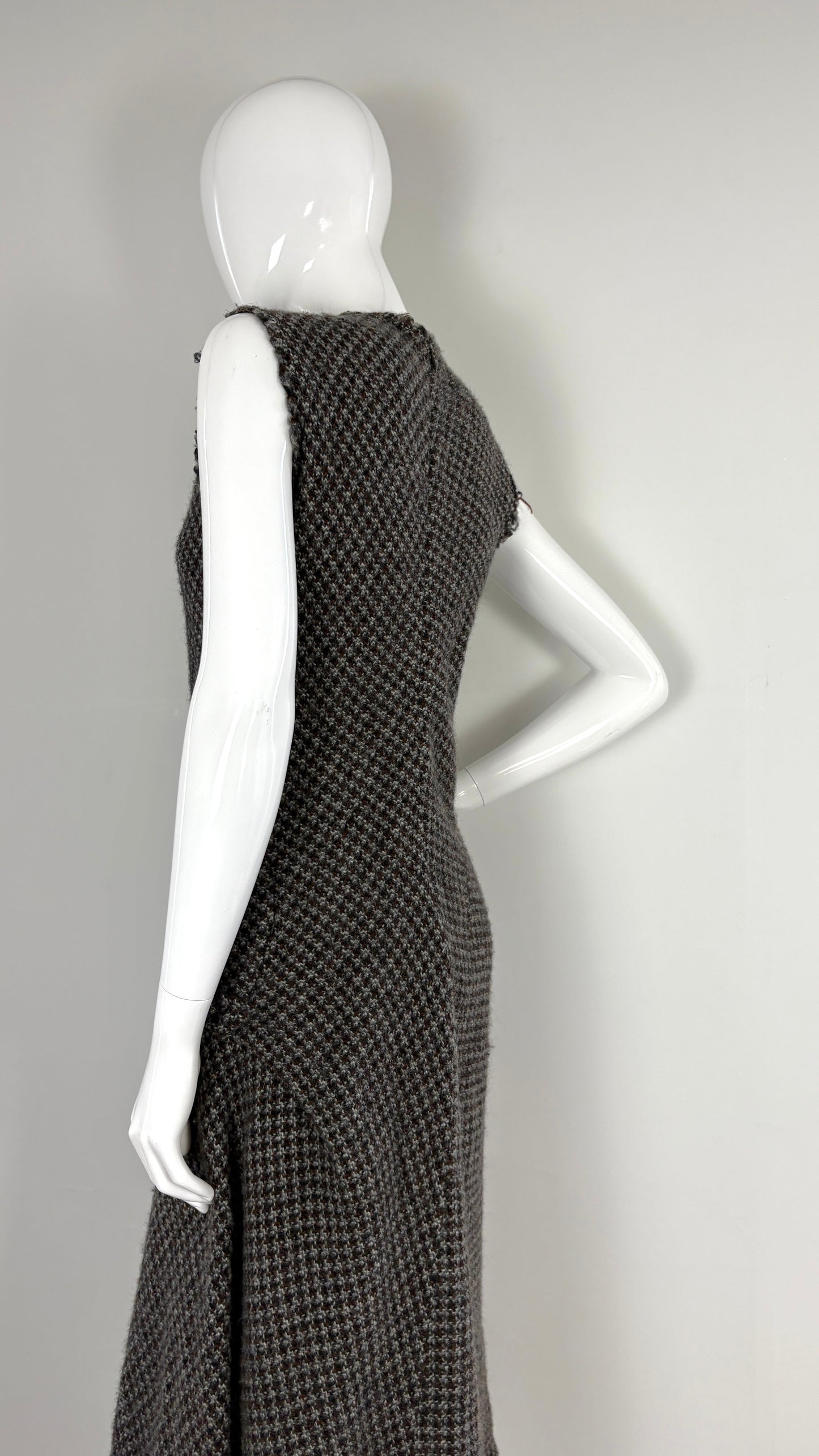 Junya Watanabe A/W 2003 integrated raw edge tweed bow dress