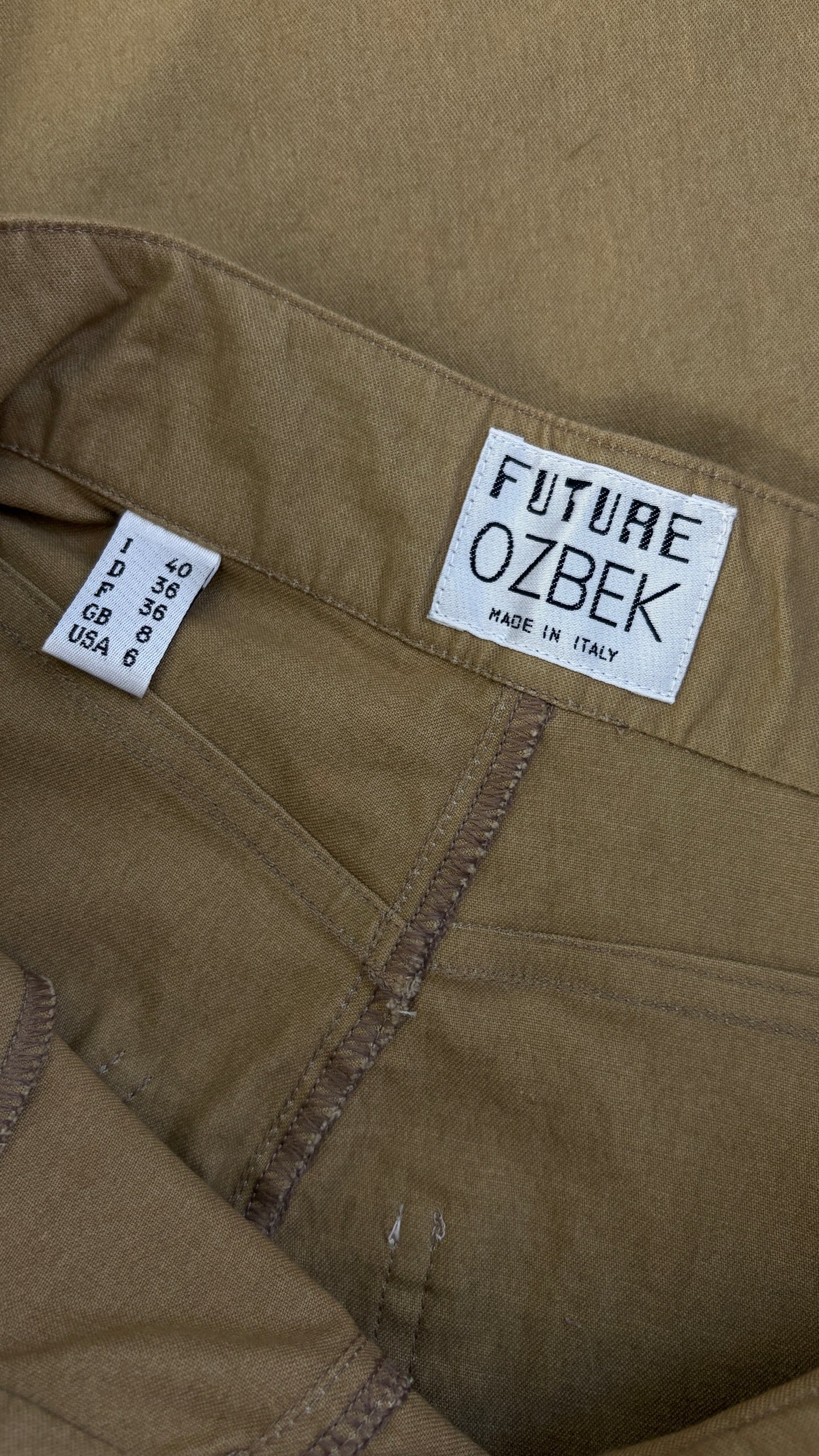 Future Ozbek camel ensemble with sword embroidery