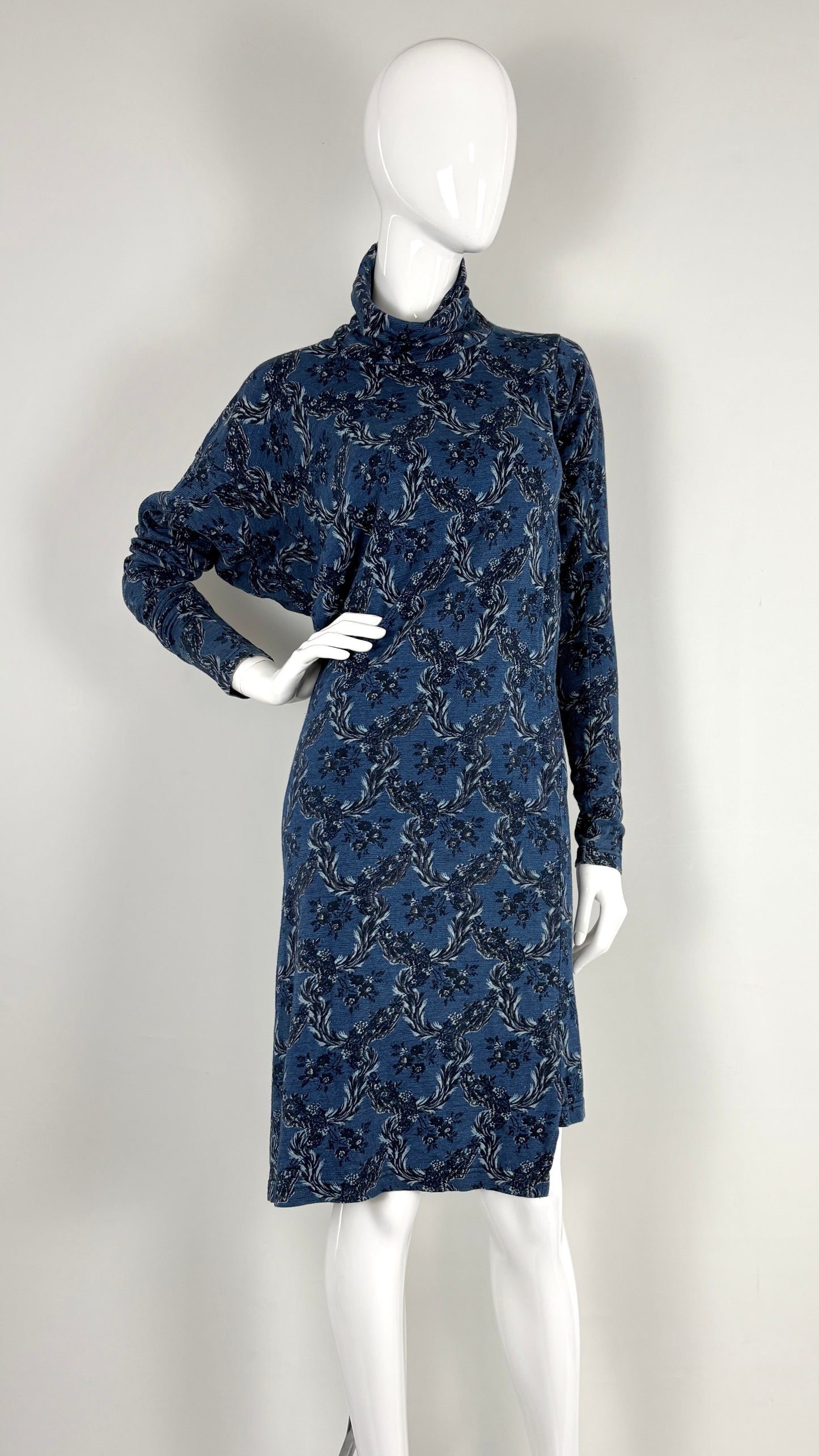 Vivienne Westwood A/W 1996 floral denim look jersey dress