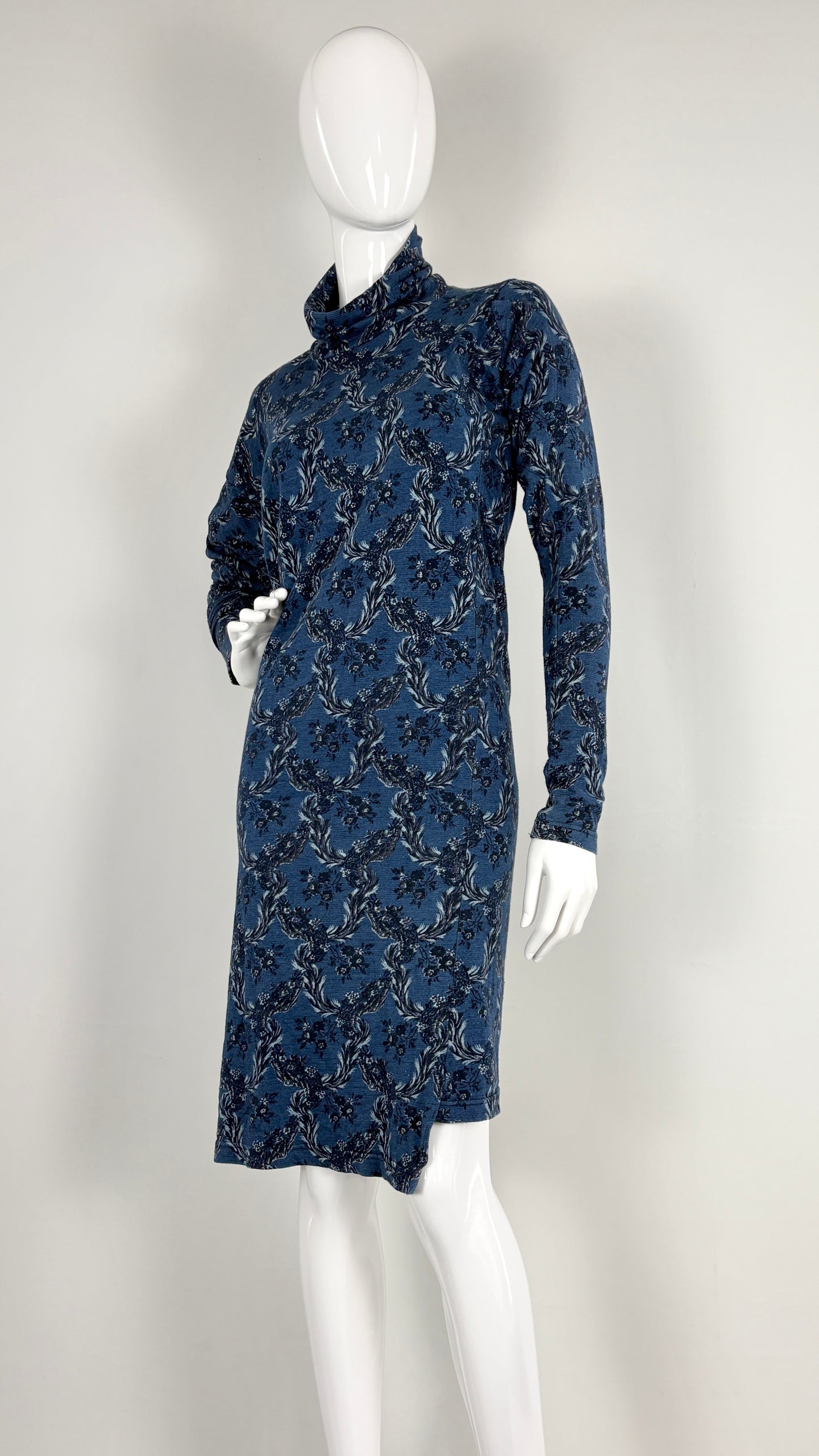 Vivienne Westwood A/W 1996 floral denim look jersey dress
