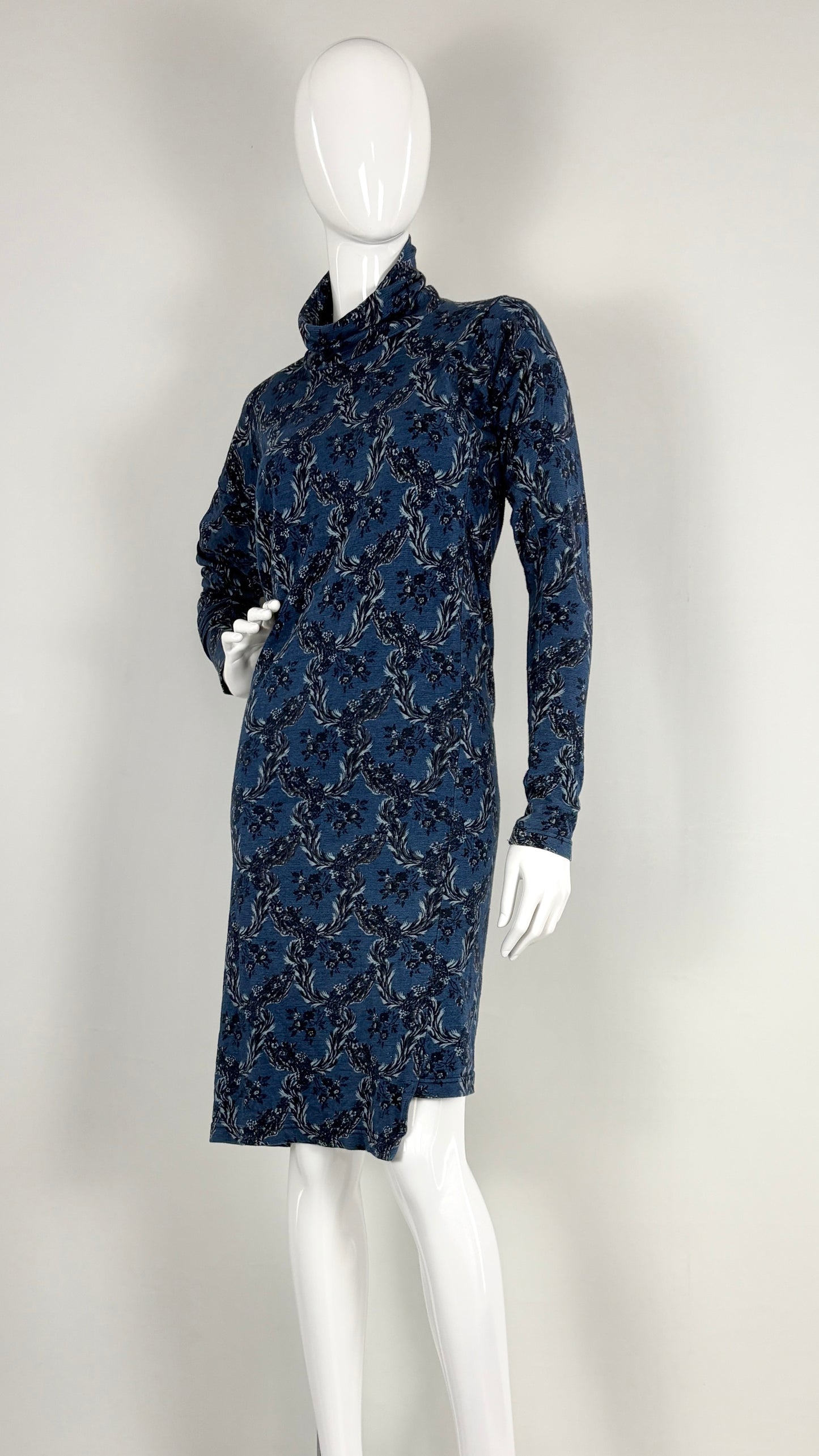 Vivienne Westwood A/W 1996 floral denim look jersey dress