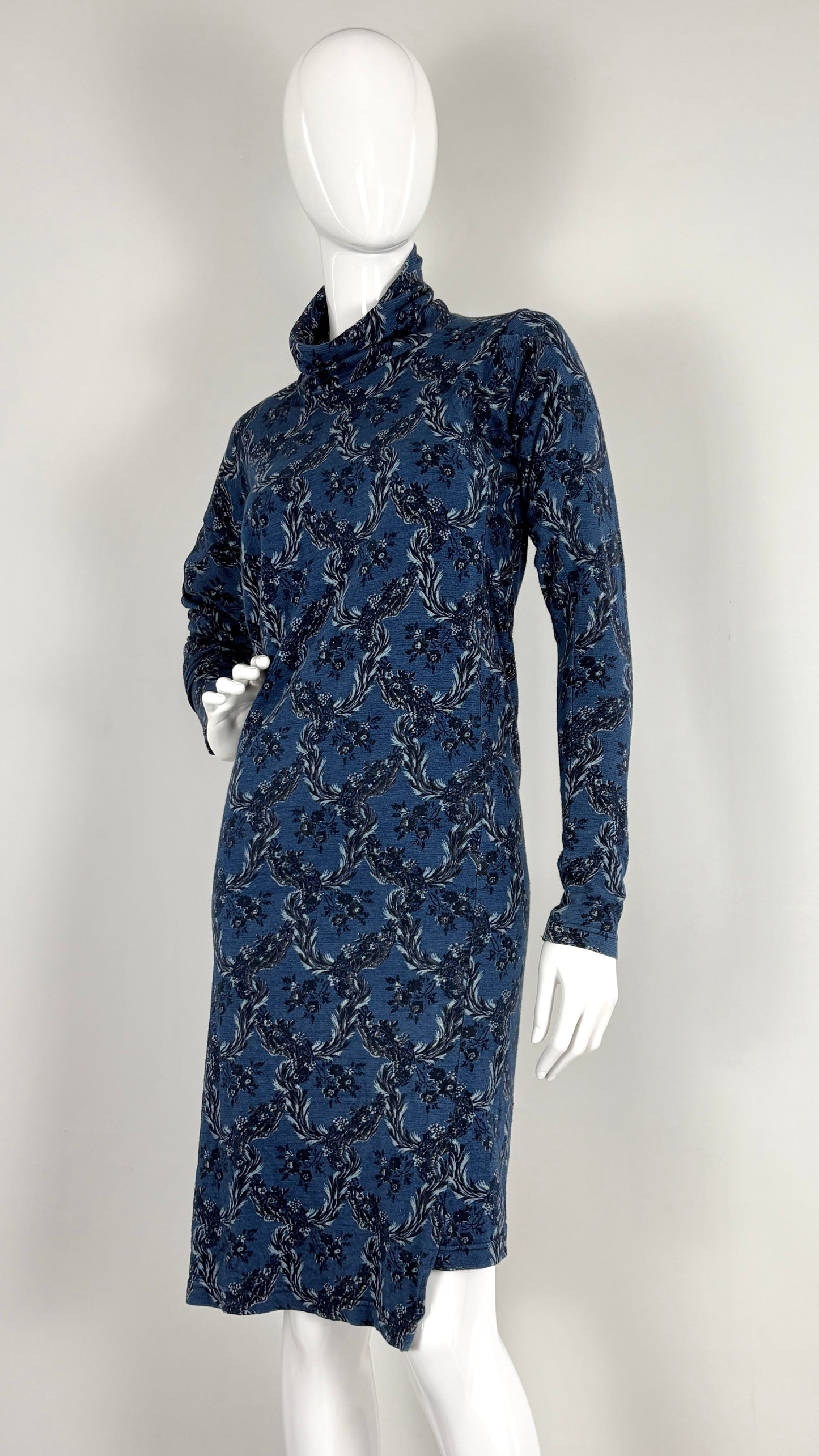 Vivienne Westwood A/W 1996 floral denim look jersey dress