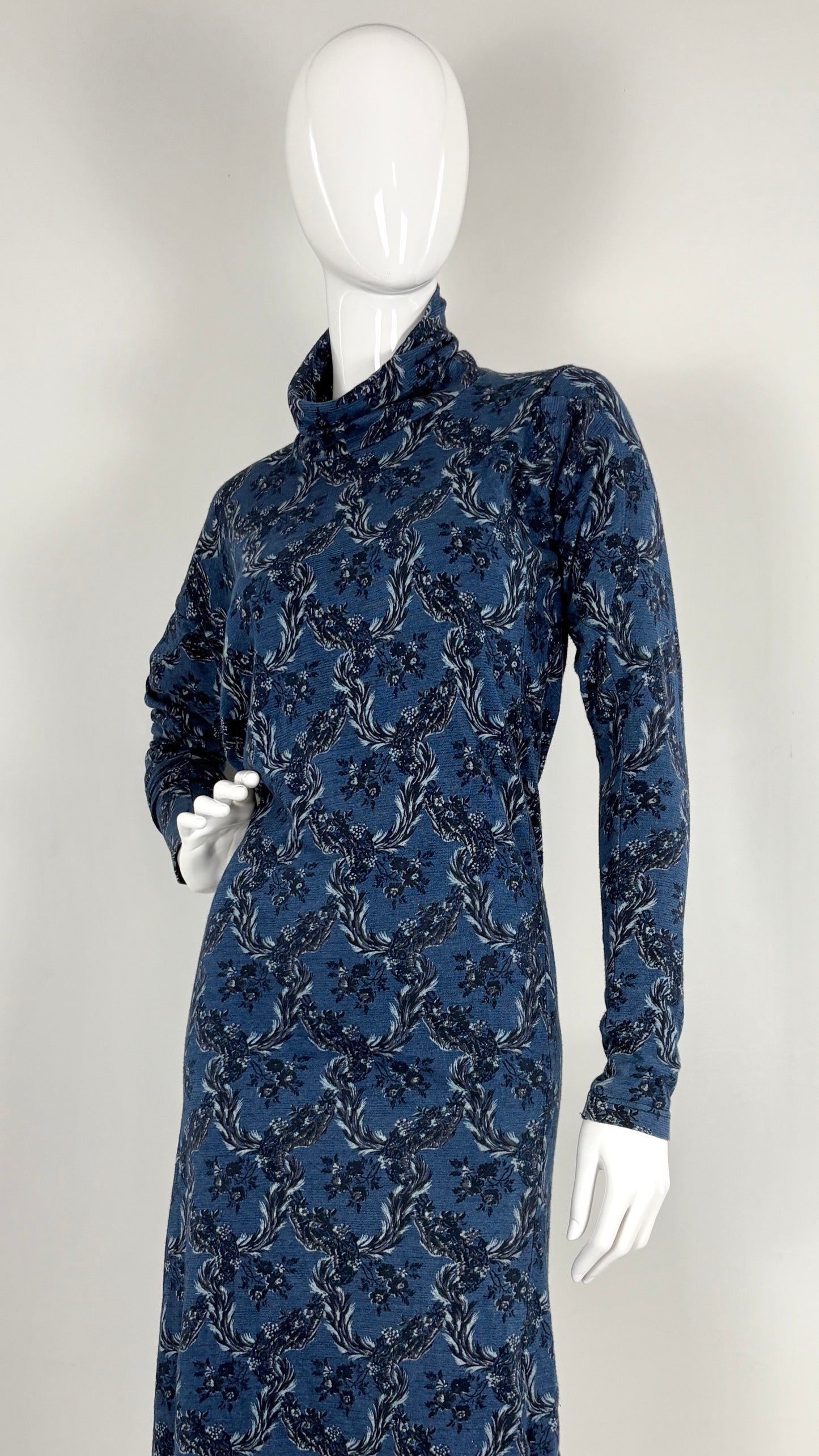 Vivienne Westwood A/W 1996 floral denim look jersey dress