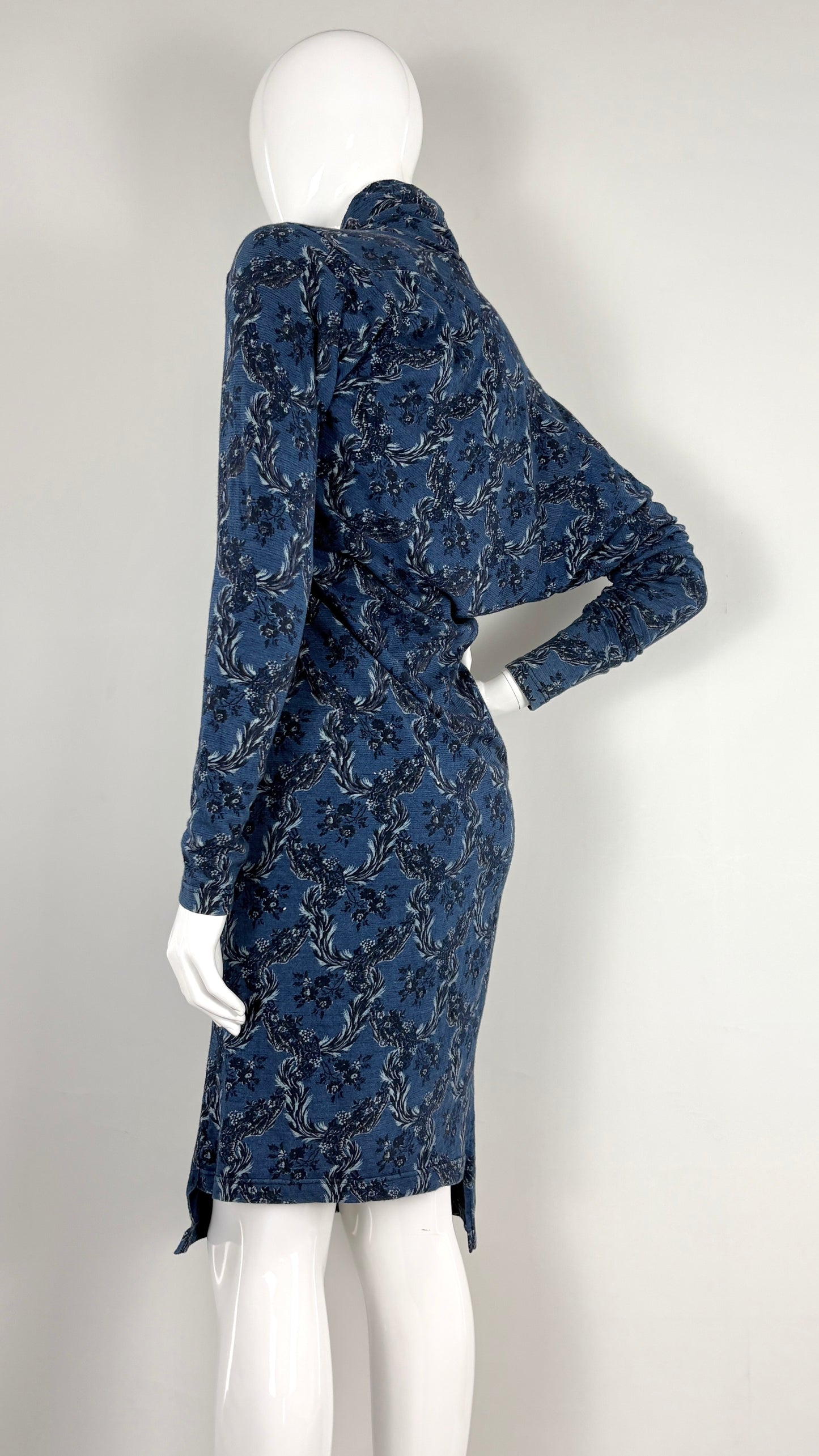 Vivienne Westwood A/W 1996 floral denim look jersey dress