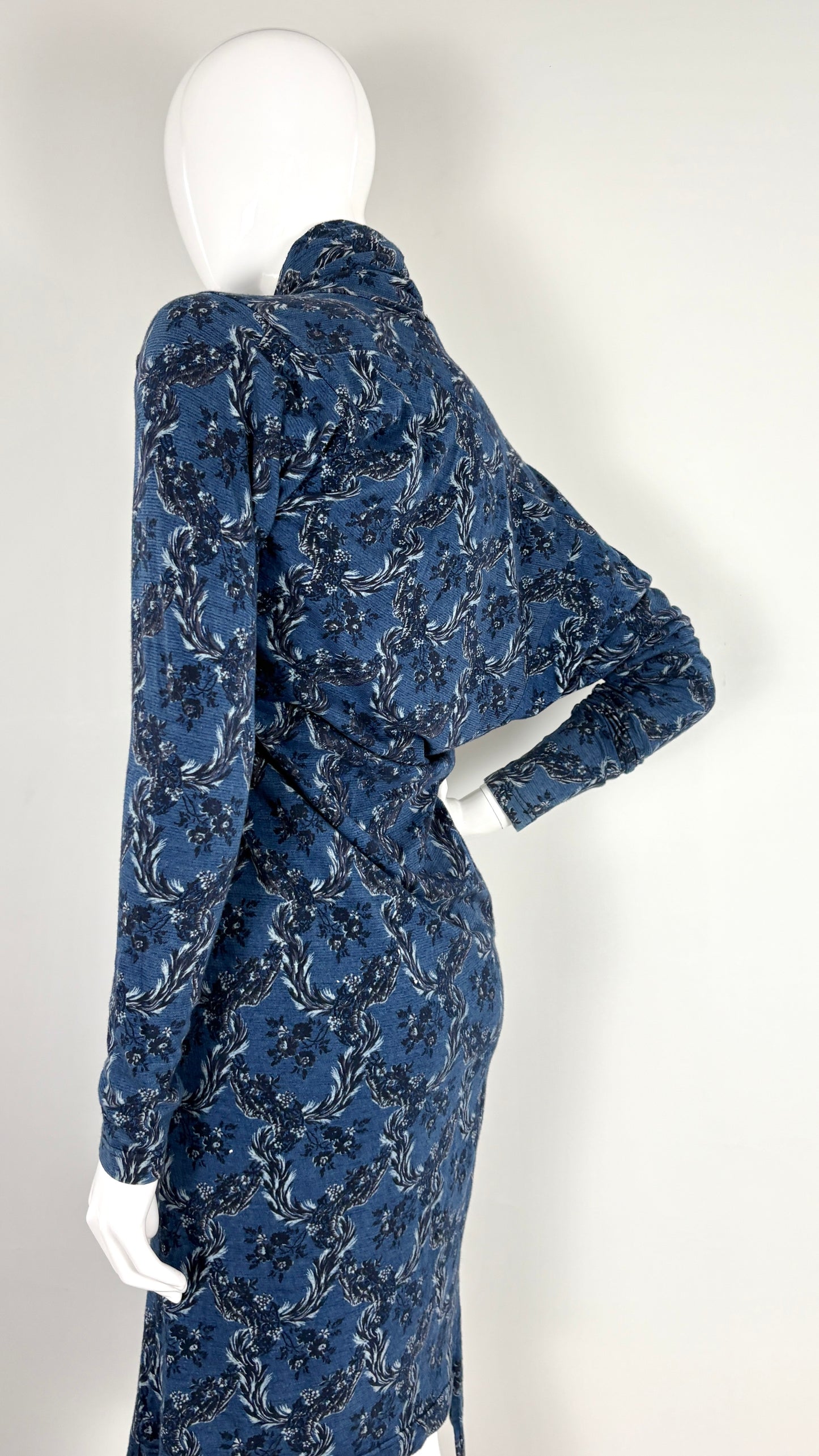 Vivienne Westwood A/W 1996 floral denim look jersey dress