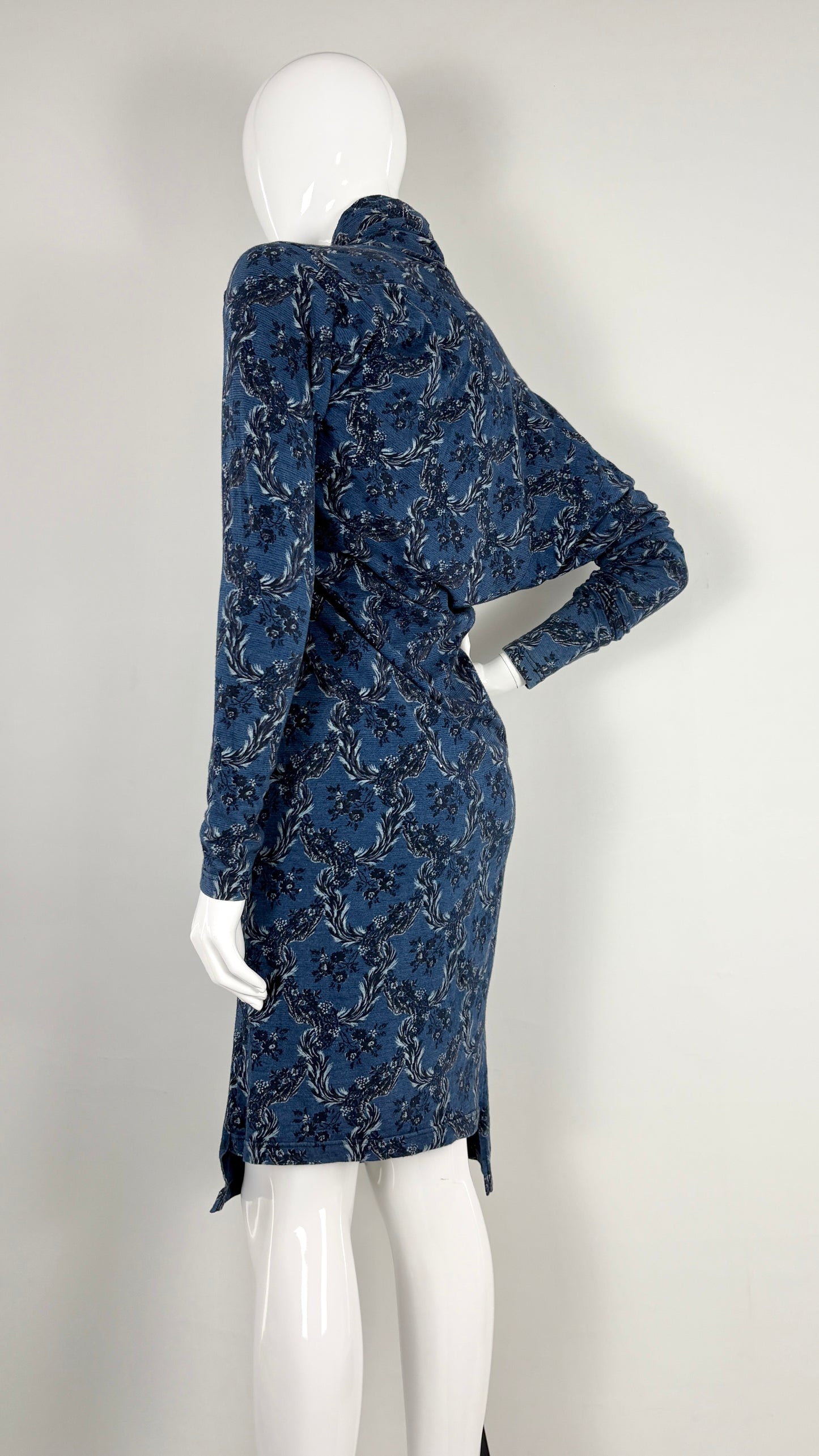 Vivienne Westwood A/W 1996 floral denim look jersey dress
