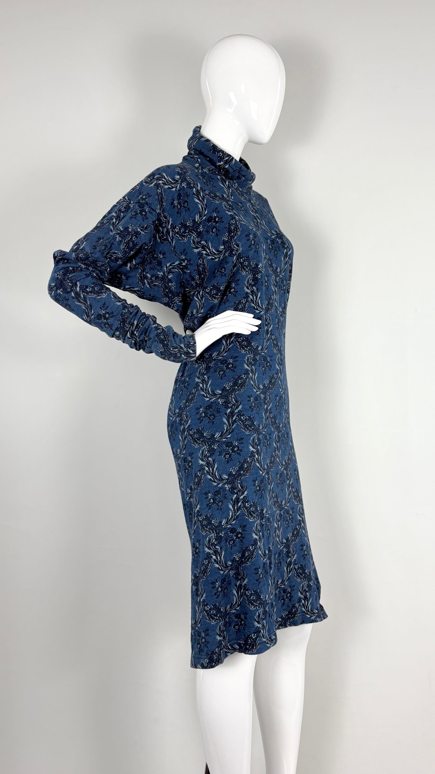 Vivienne Westwood A/W 1996 floral denim look jersey dress