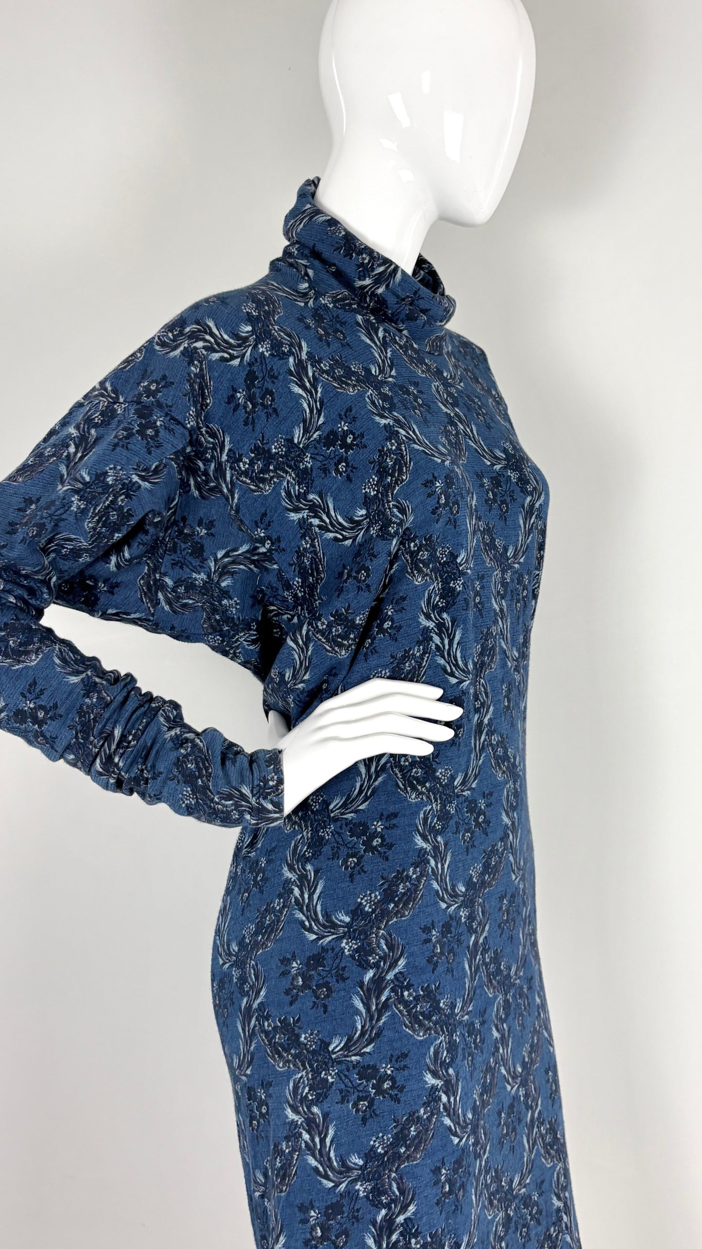 Vivienne Westwood A/W 1996 floral denim look jersey dress