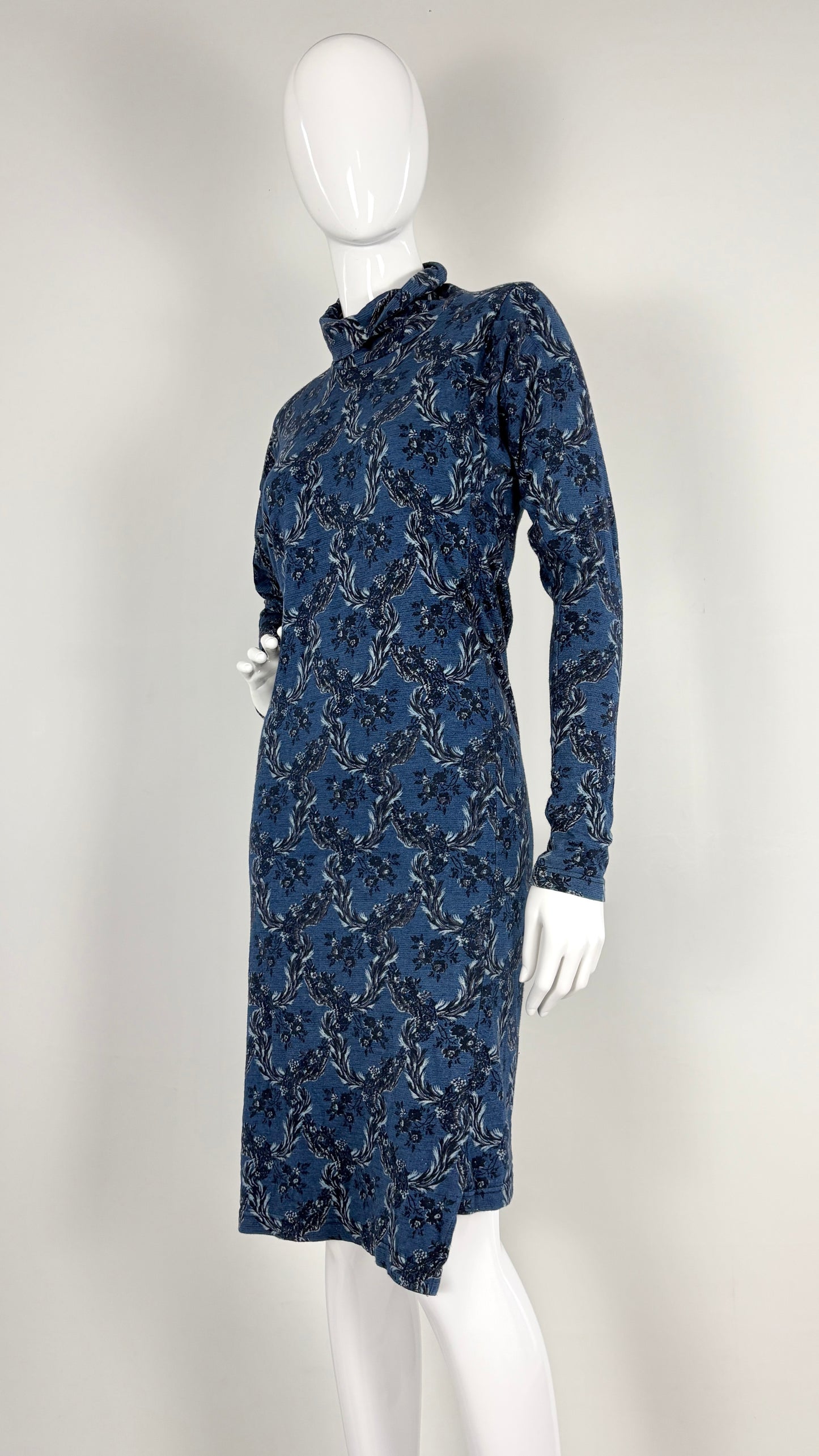 Vivienne Westwood A/W 1996 floral denim look jersey dress
