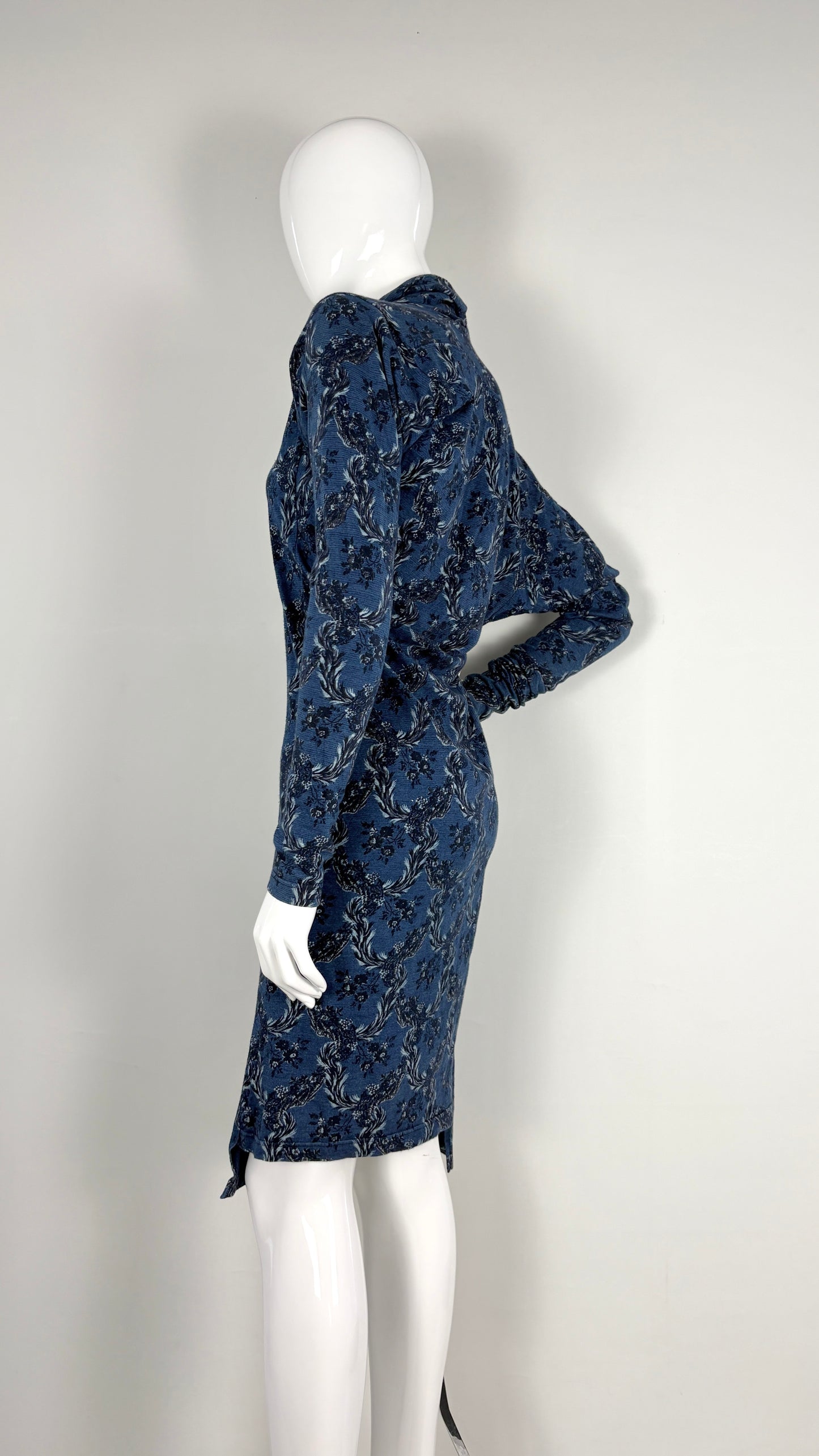 Vivienne Westwood A/W 1996 floral denim look jersey dress