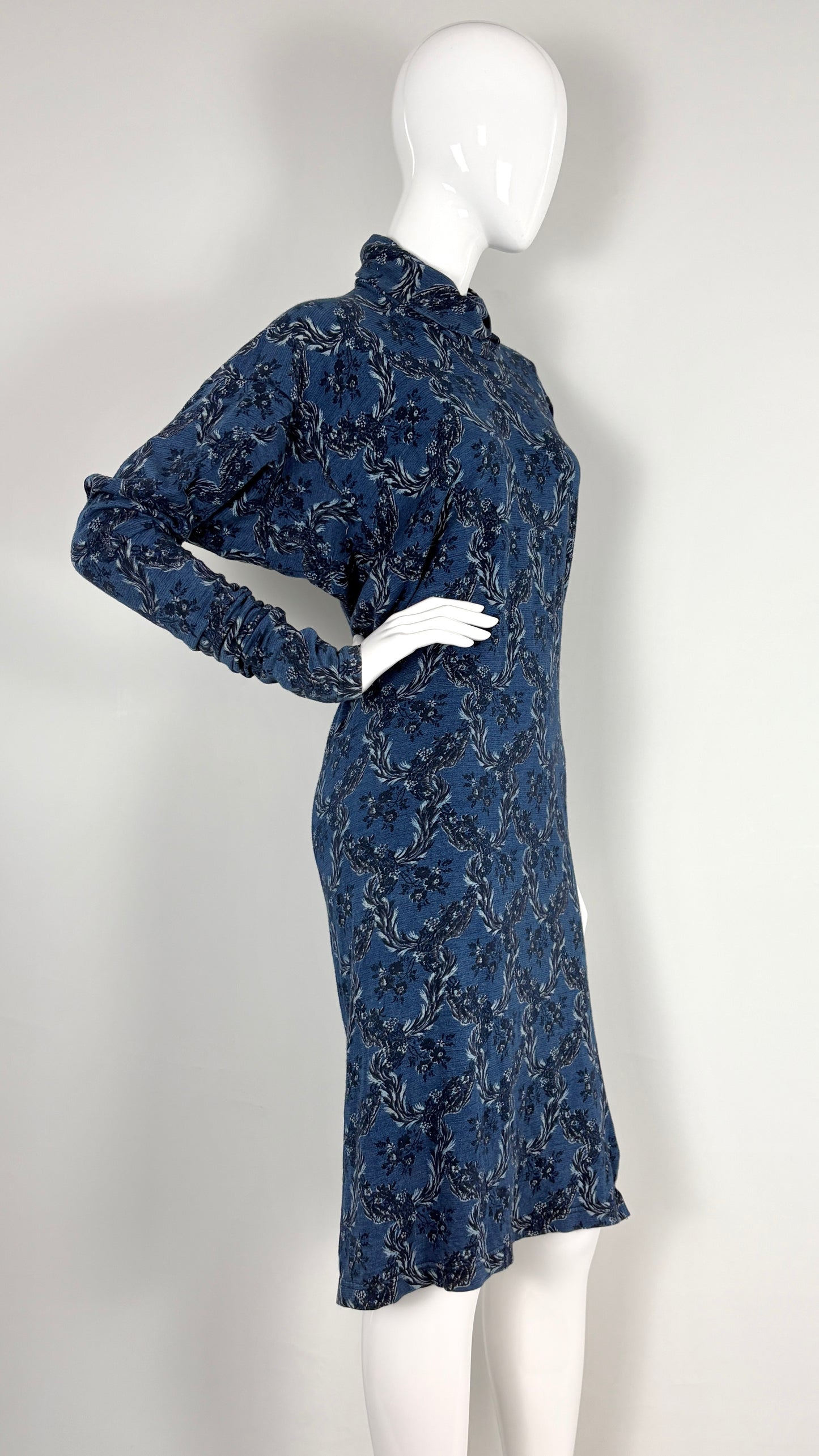 Vivienne Westwood A/W 1996 floral denim look jersey dress