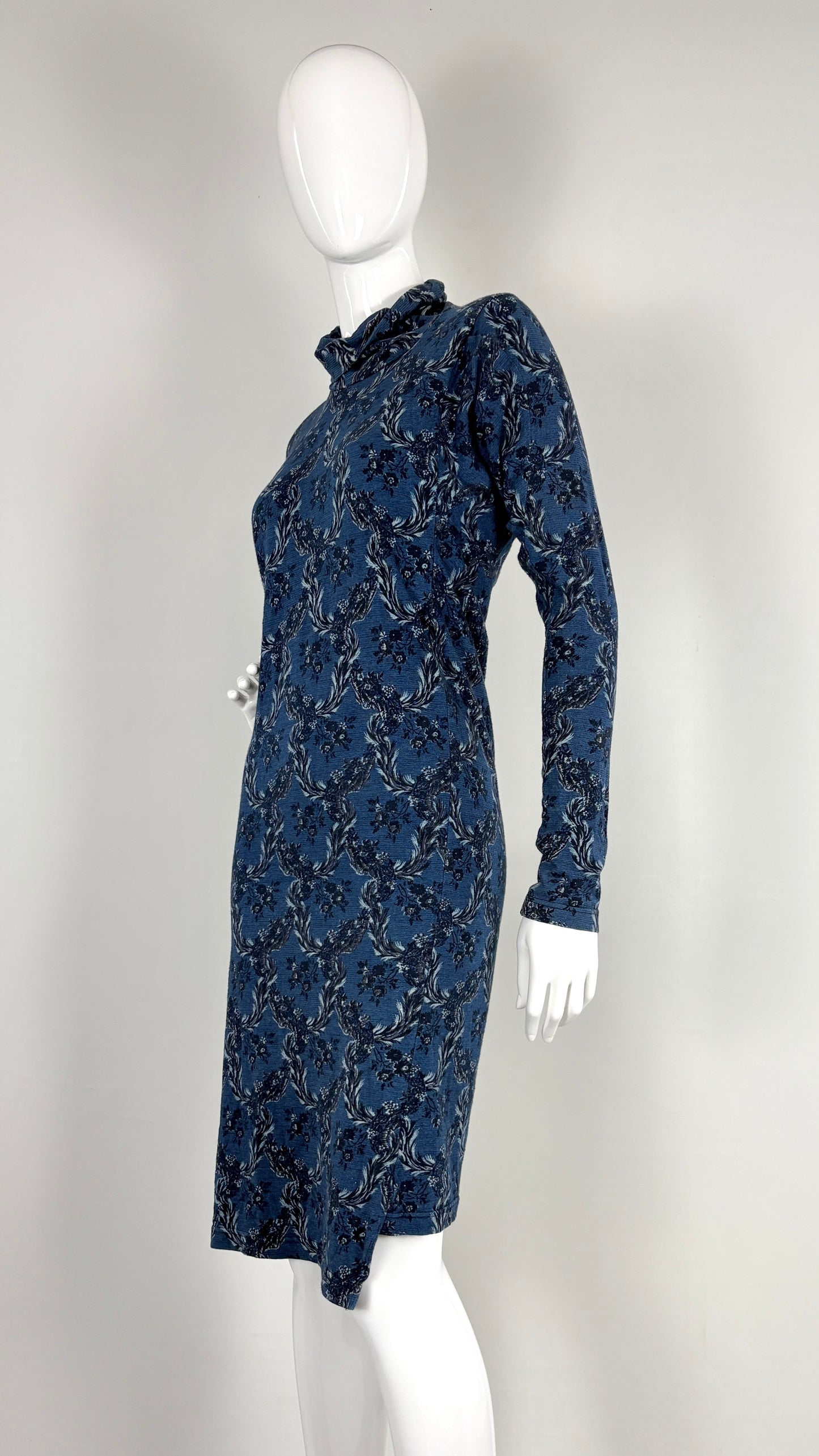Vivienne Westwood A/W 1996 floral denim look jersey dress