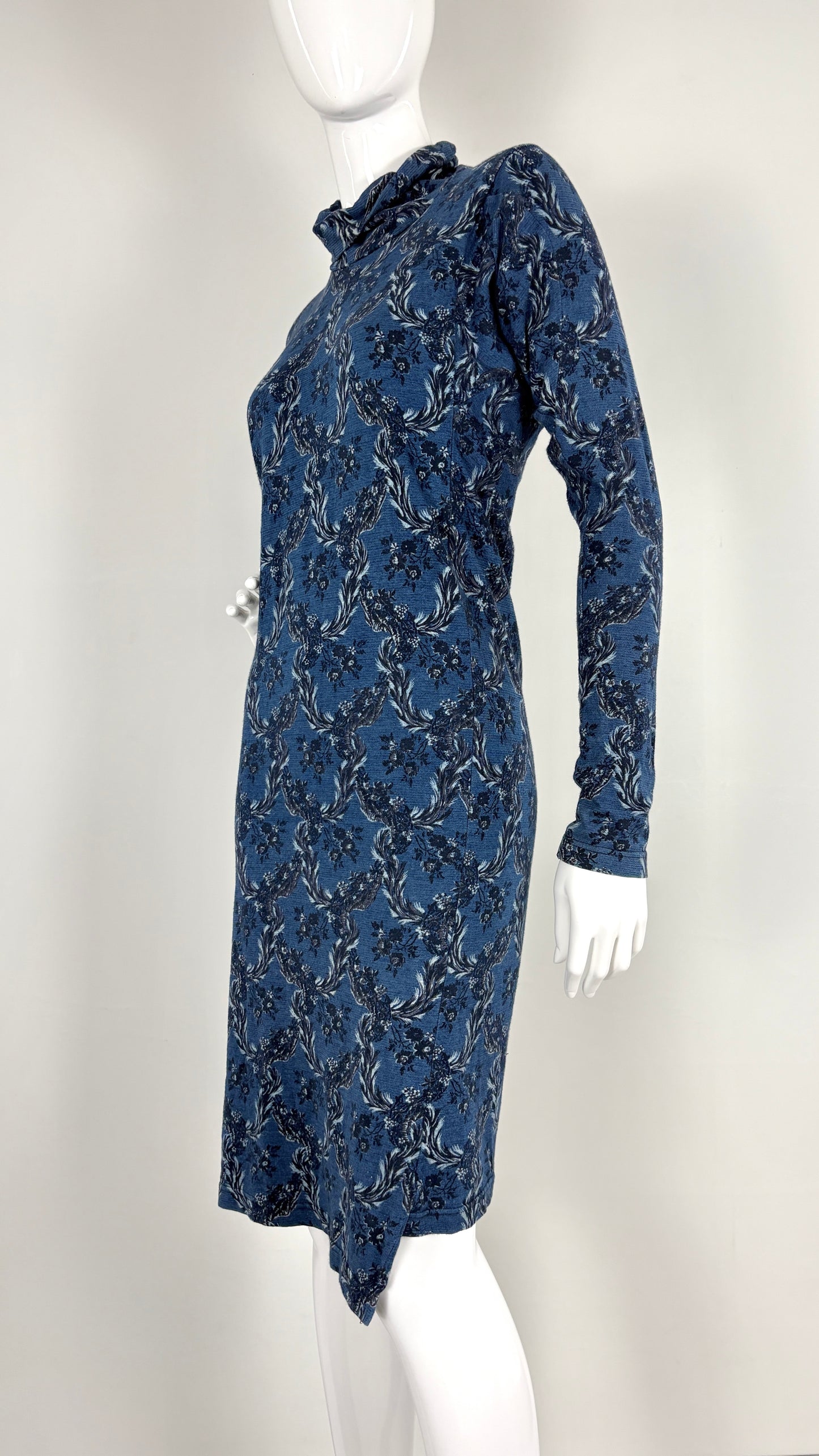 Vivienne Westwood A/W 1996 floral denim look jersey dress