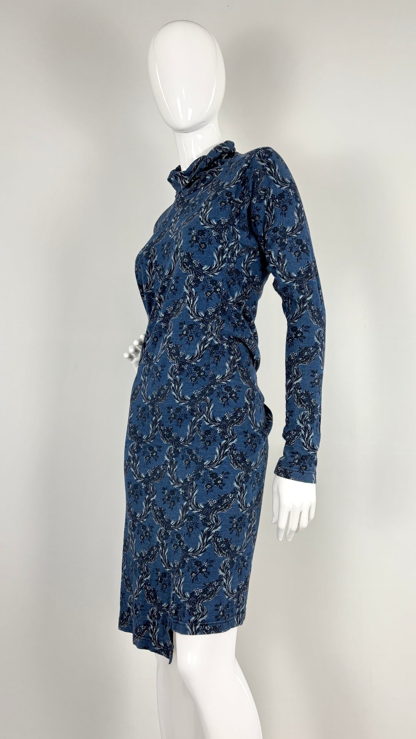 Vivienne Westwood A/W 1996 floral denim look jersey dress