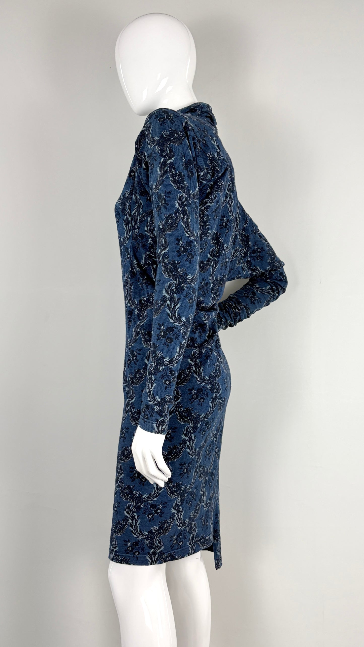 Vivienne Westwood A/W 1996 floral denim look jersey dress